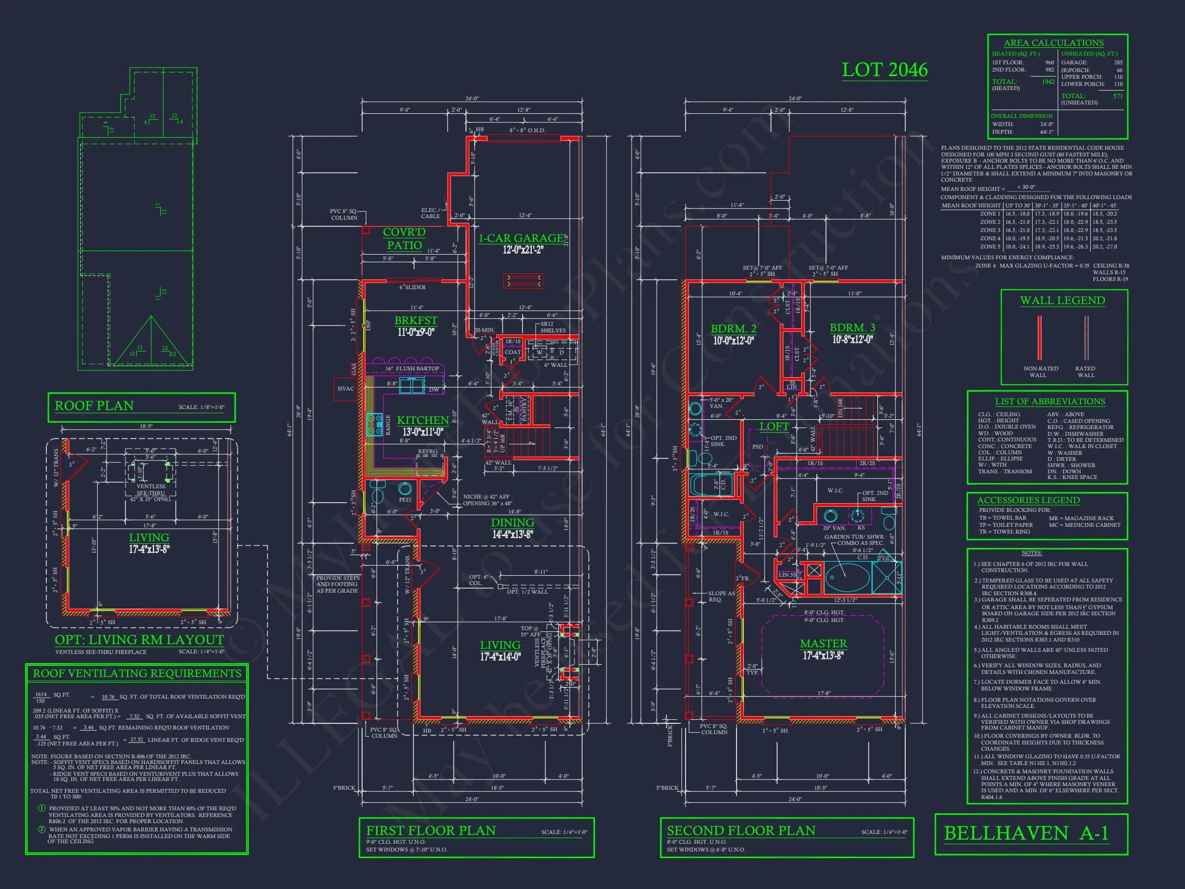 12-2220 TOWNHOUSE PLAN - 4-Unit - 5-Bed, 4-Bath, 4,200 SF 15 4-Unit Modern Townhome Floor Plan with CAD Designs and Blueprints