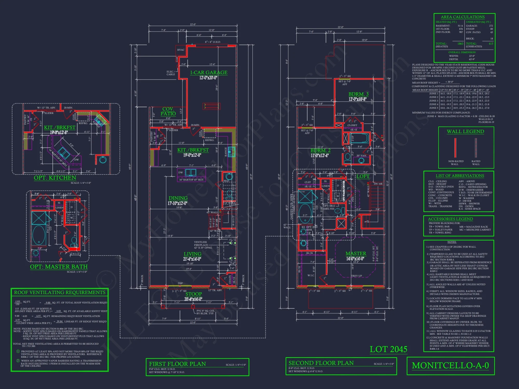 4-Unit Modern Townhome Floor Plan with CAD Designs and Blueprints