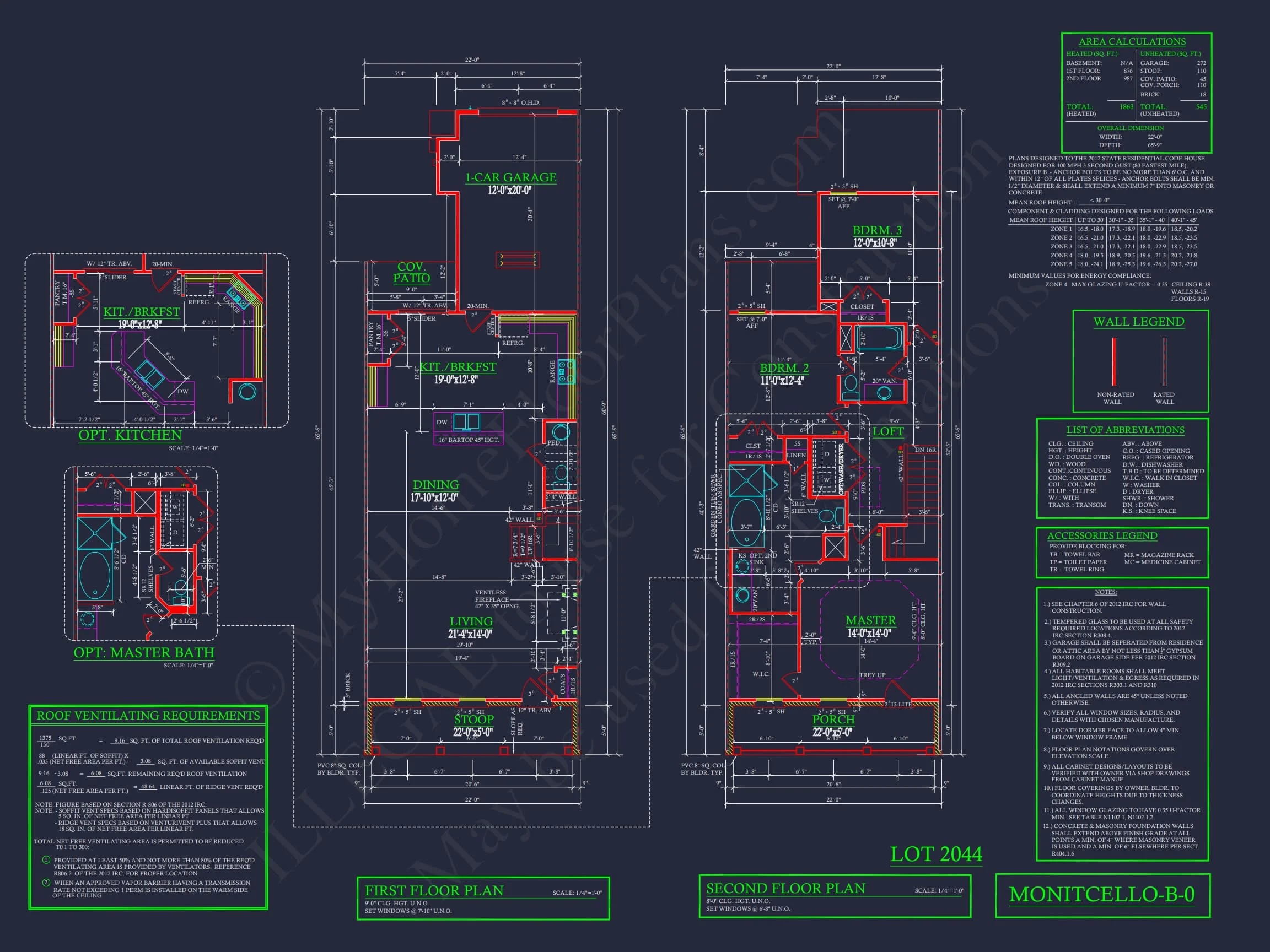 12-2220 TOWNHOUSE PLAN - 4-Unit - 5-Bed, 4-Bath, 4,200 SF 17 4-Unit Modern Townhome Floor Plan with CAD Designs and Blueprints