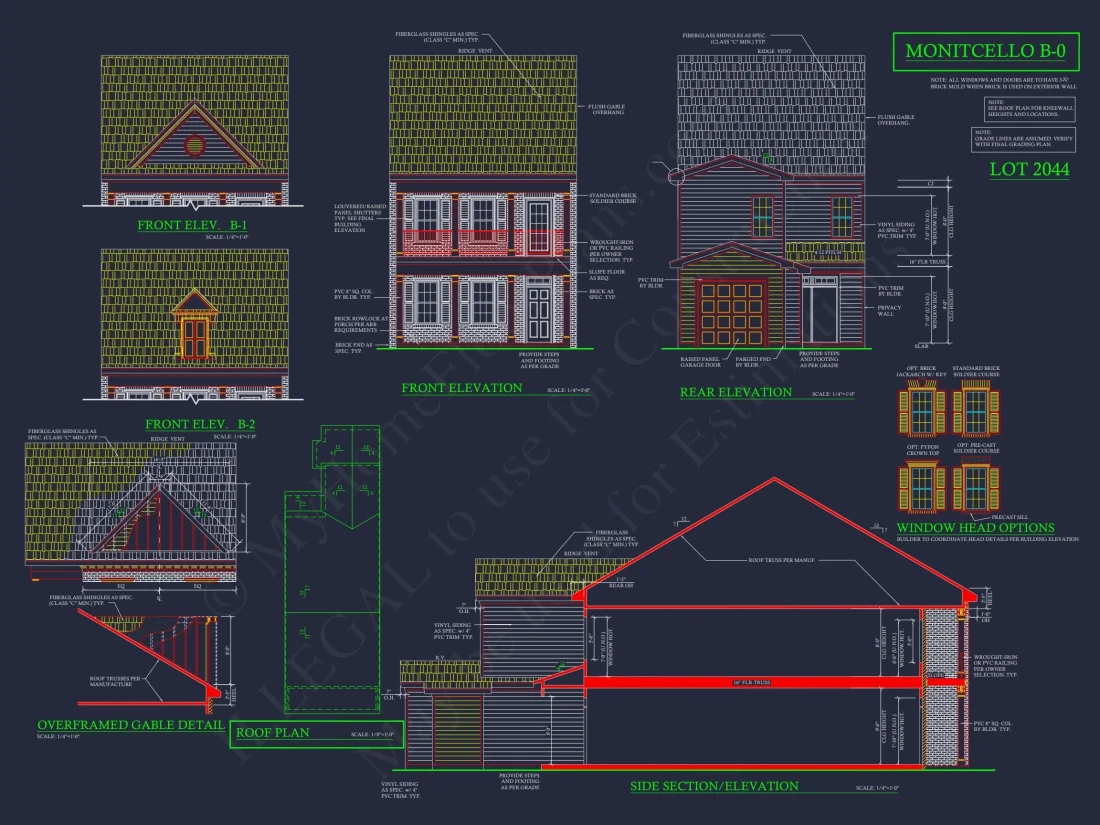 4-Unit Modern Townhome Floor Plan with CAD Designs and Blueprints