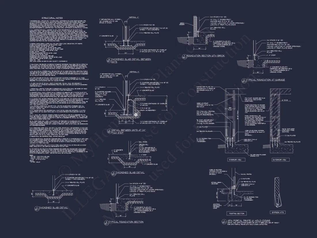 4-Unit Modern Townhome Floor Plan with CAD Designs and Blueprints