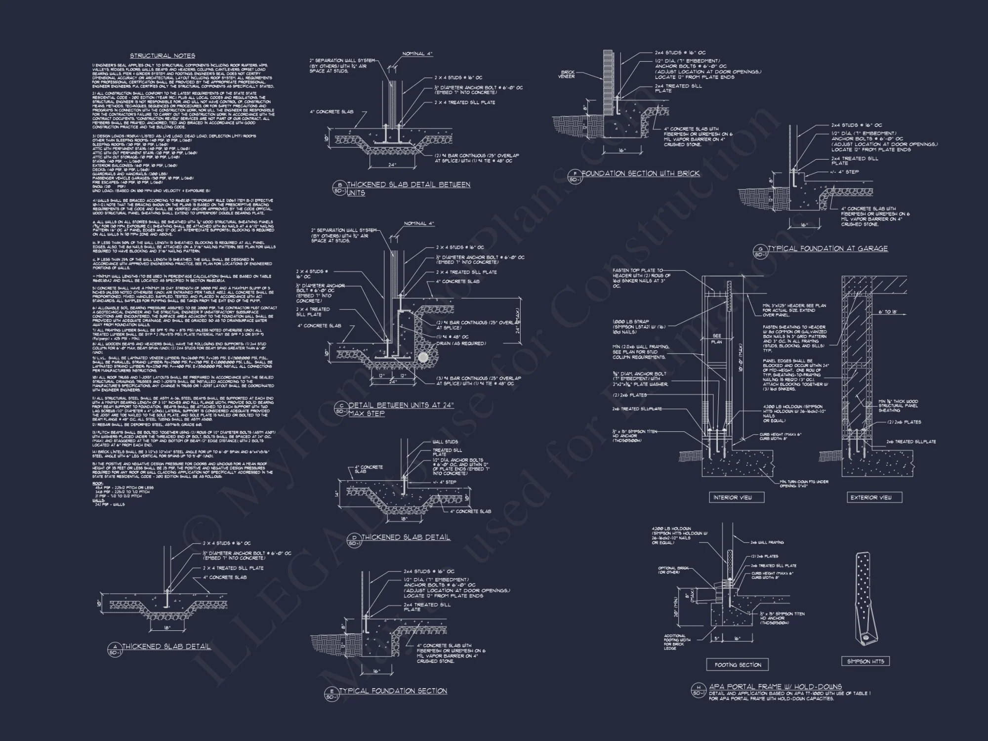 4-Unit Modern Townhome Floor Plan with CAD Designs and Blueprints