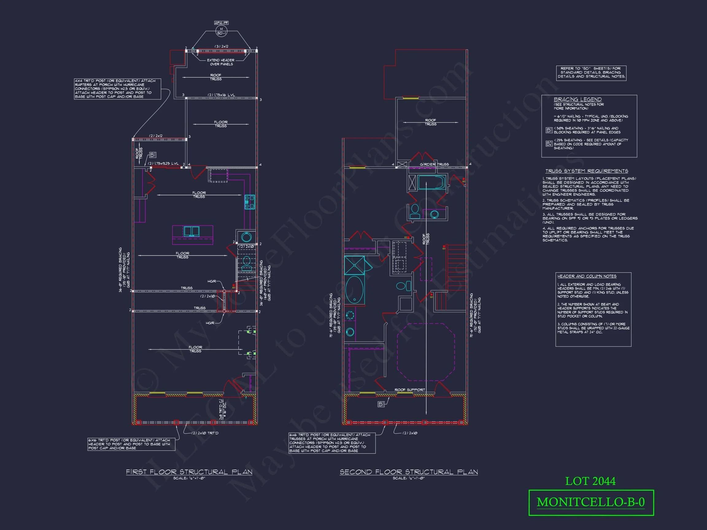 12-2220 TOWNHOUSE PLAN - 4-Unit - 5-Bed, 4-Bath, 4,200 SF 10 4-Unit Modern Townhome Floor Plan with CAD Designs and Blueprints