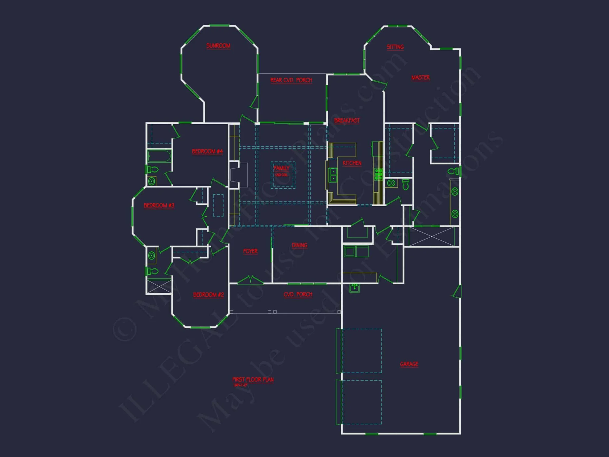 Craftsman House Plan with Open Layout, 4 Bedrooms, and Sunroom