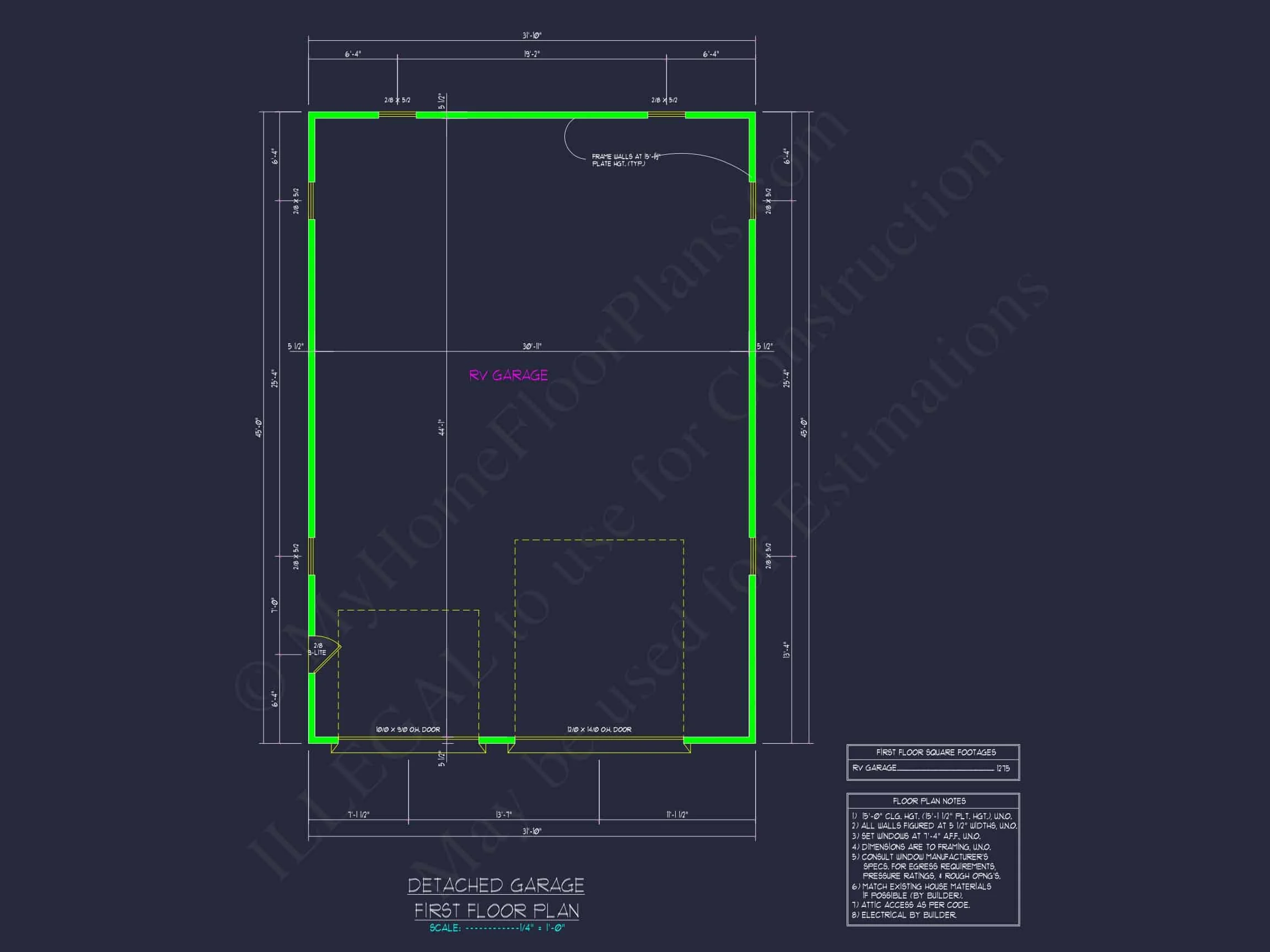 13-1741 RV GARAGE PLAN - Oversized Garage Plan with RV Bay | House Design 7 Oversized Garage Plan with RV Bay and Spacious House Design
