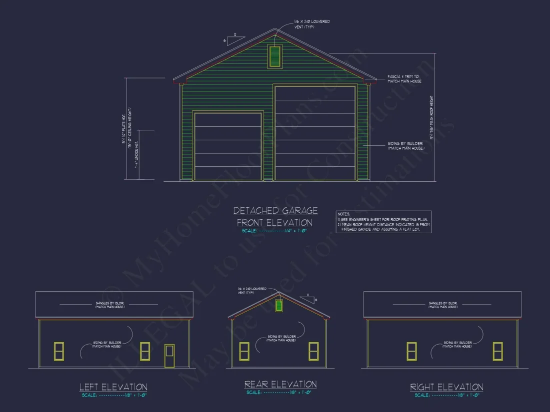 Oversized Garage Plan with RV Bay and Spacious House Design