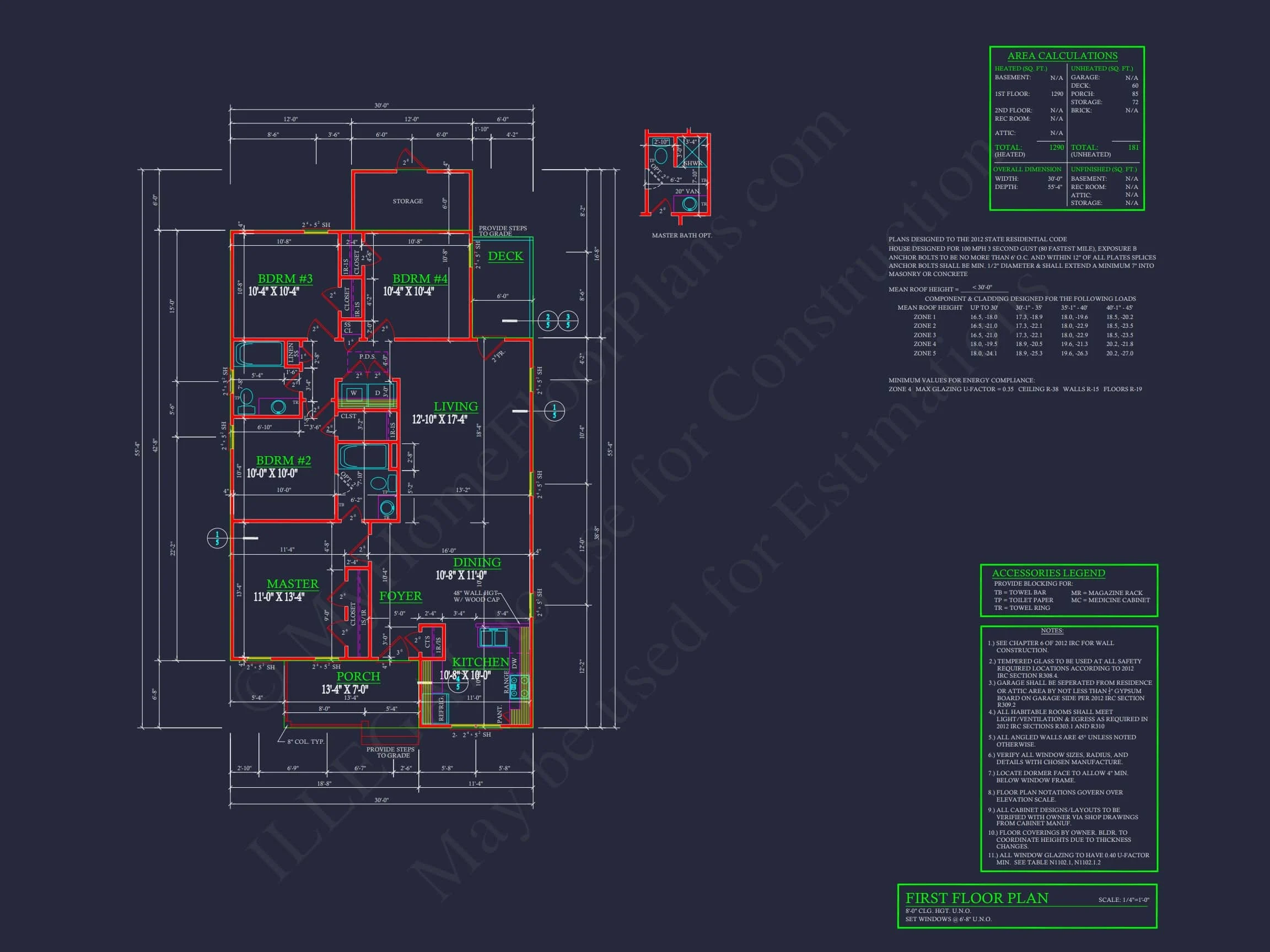 12-2576 HOUSE PLAN - Traditional Home Plan - 3-Bed, 2-Bath, 1,350 SF 6 Affordable 4-Bedroom House Plan with Craftsman Design
