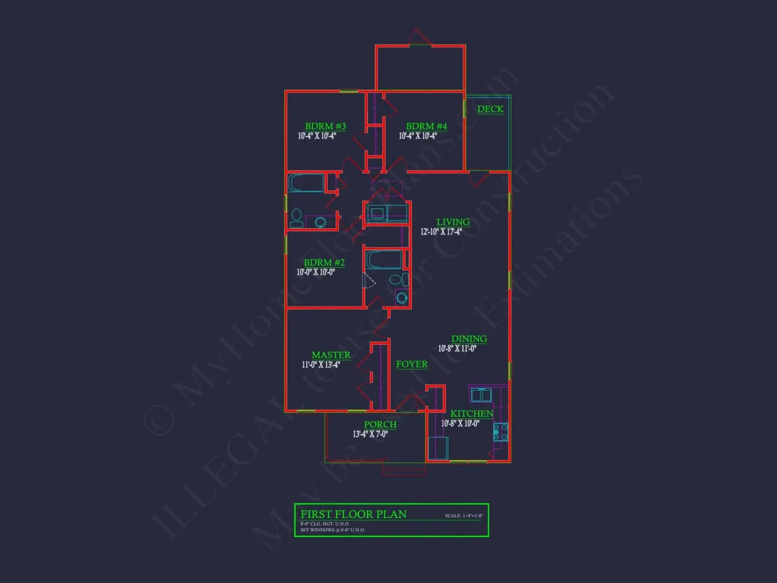 Affordable 4-Bedroom House Plan with Craftsman Design