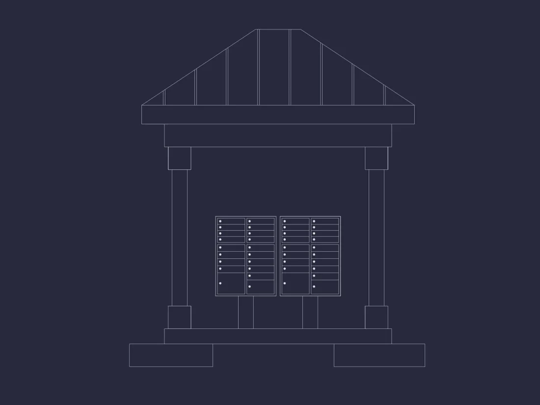 Custom Mail Kiosk Plans with Architectural Blueprint Designs