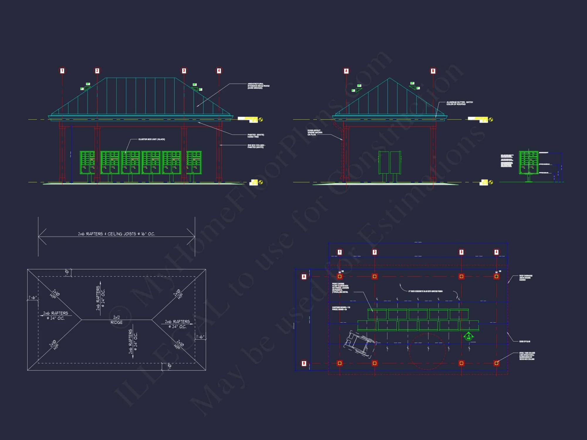 Small Traditional Kiosk Floor Plan with CAD Architecture Designs