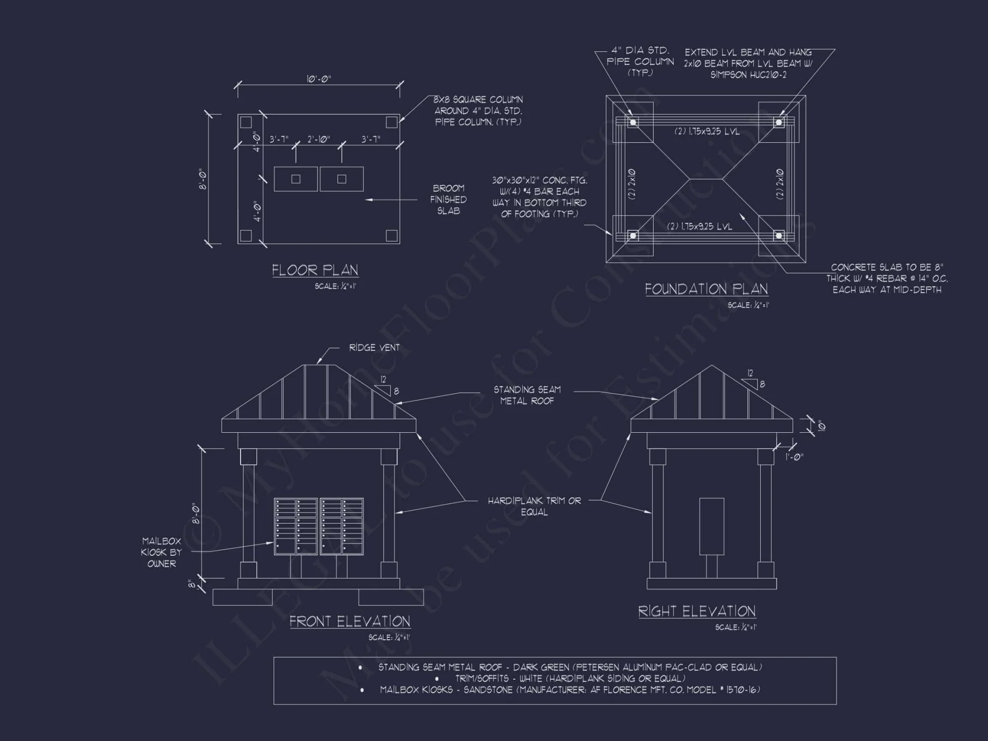 Small Traditional Kiosk Floor Plan with CAD Architecture Designs