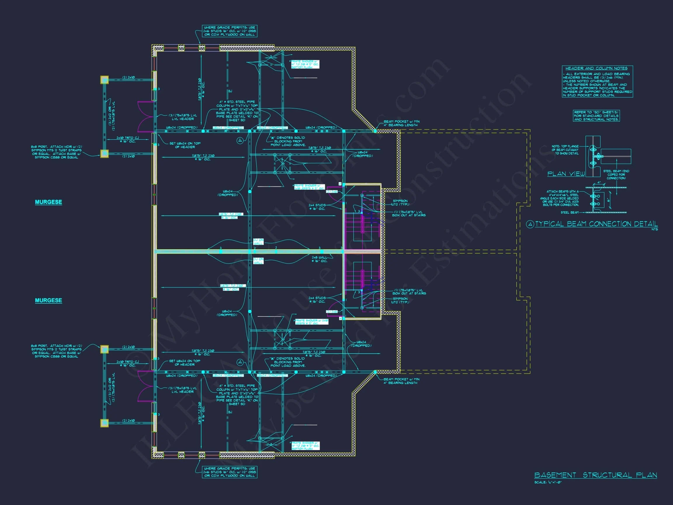 10-1929 DUPLEX PLAN - Spacious Duplex House Plan with 83'x62' Design | CAD Blueprint 11 Spacious Duplex Home Plan with 83' x 62' Design and Southern Charm