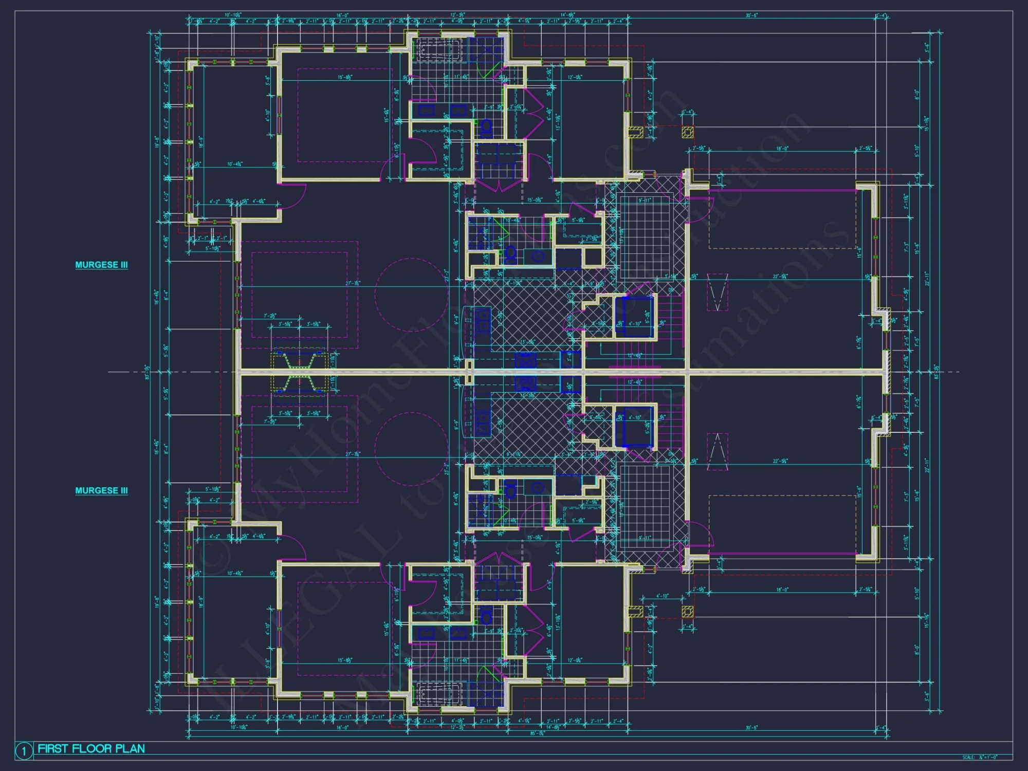Spacious Duplex Home Plan with 83' x 62' Design and Southern Charm