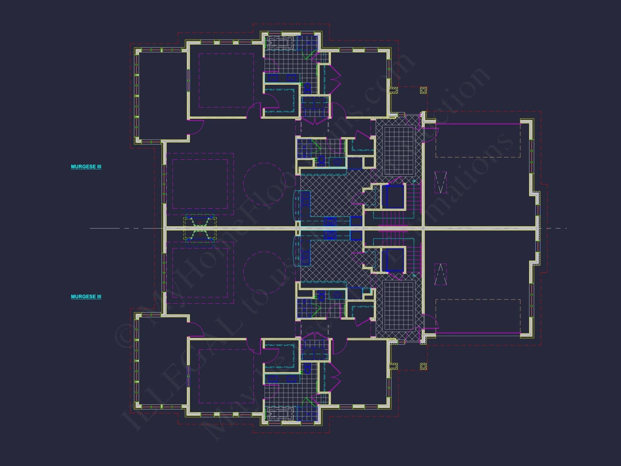 Spacious Duplex Home Plan with 83' x 62' Design and Southern Charm
