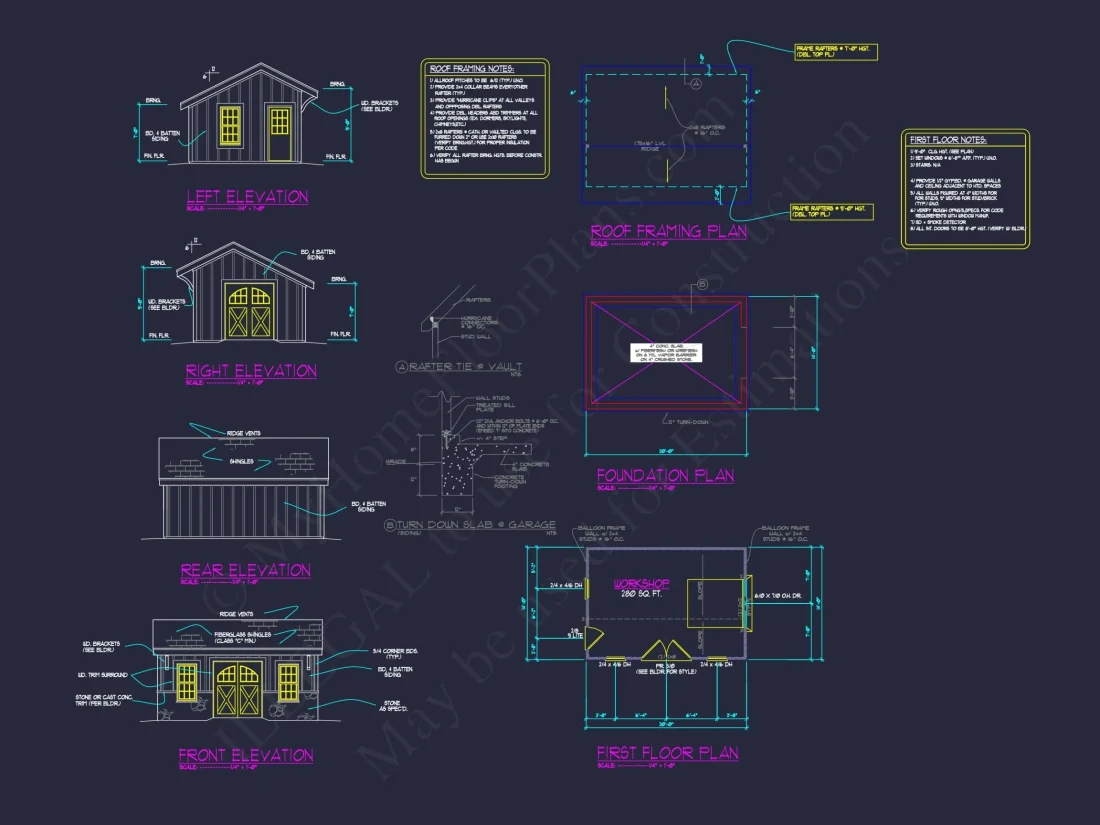 Compact Workshop Floor Plan – Barn-Style Blueprint with 280 Sq. Ft.