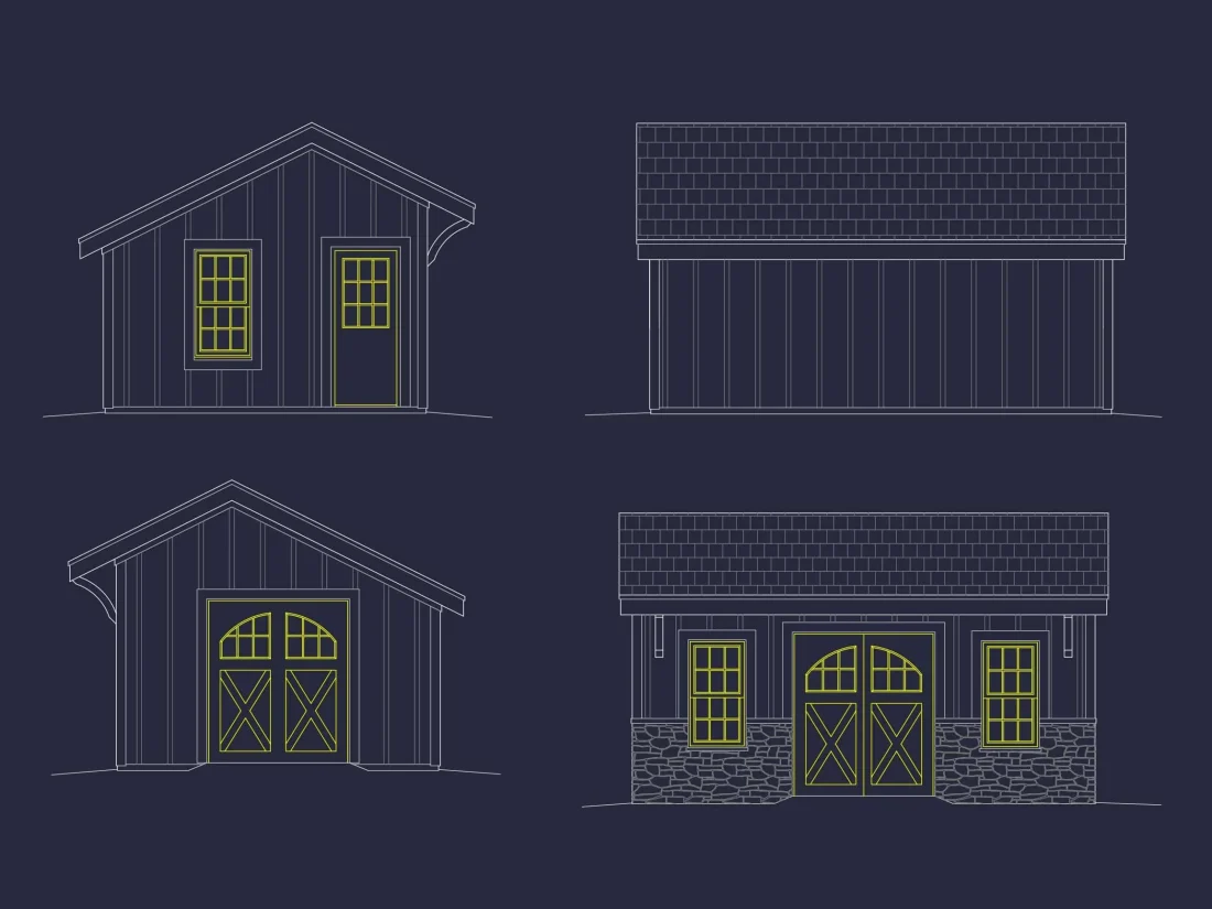 Compact Workshop Floor Plan – Barn-Style Blueprint with 280 Sq. Ft.