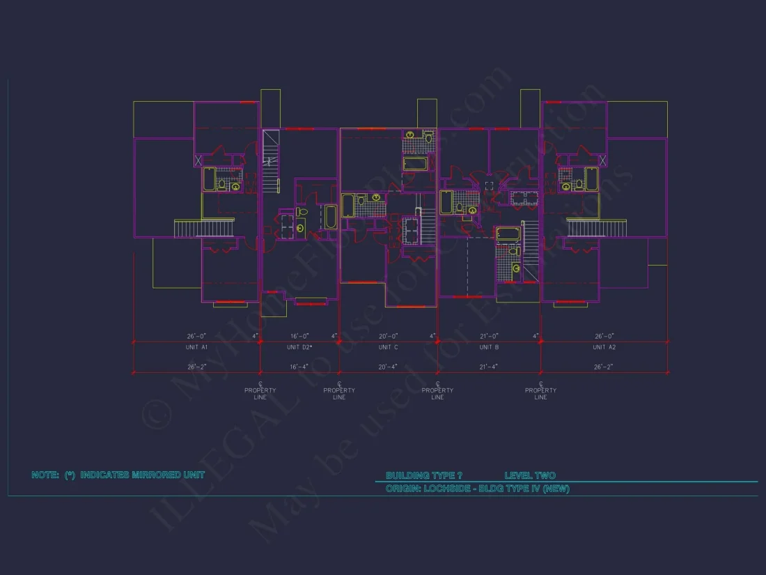Charming 2-Story 6-Unit Townhome Plan with Craftsman Style & Efficient Layout