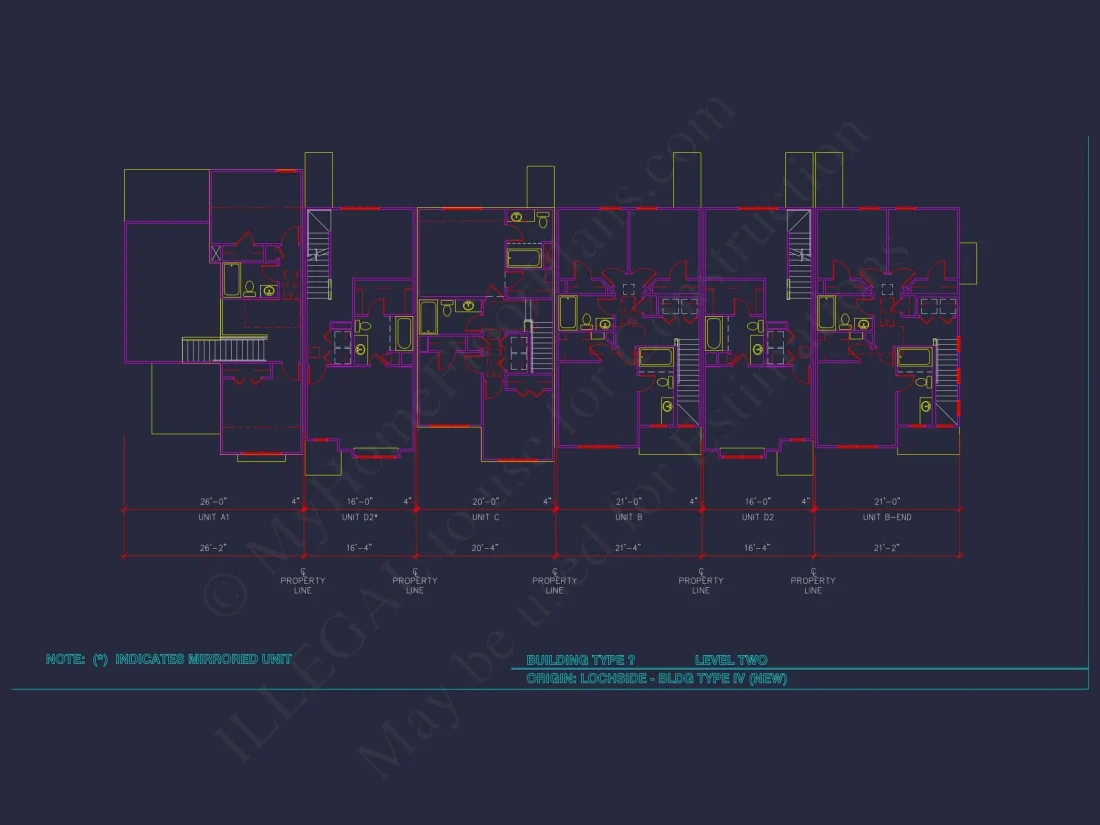 Charming 2-Story 6-Unit Townhome Plan with Craftsman Style & Efficient Layout