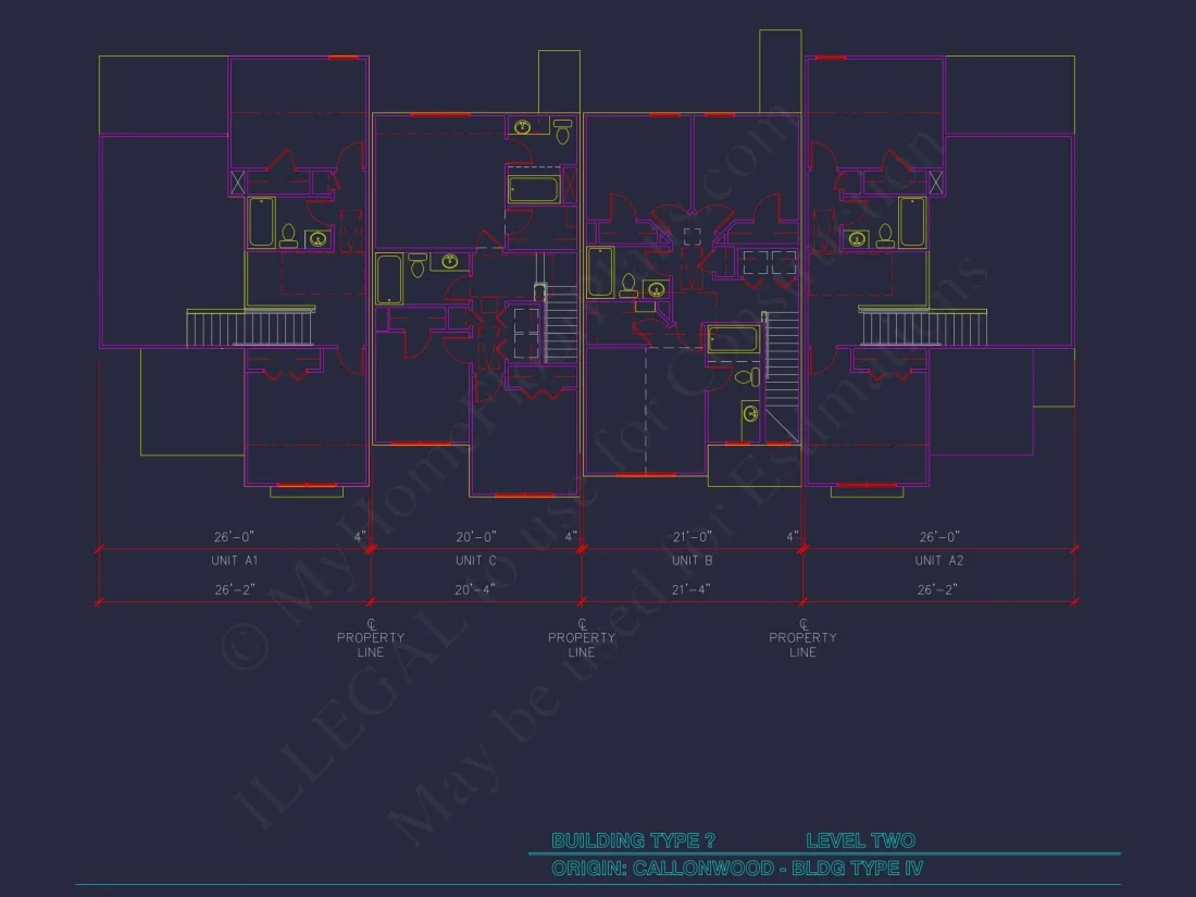 Charming 2-Story 6-Unit Townhome Plan with Craftsman Style & Efficient Layout