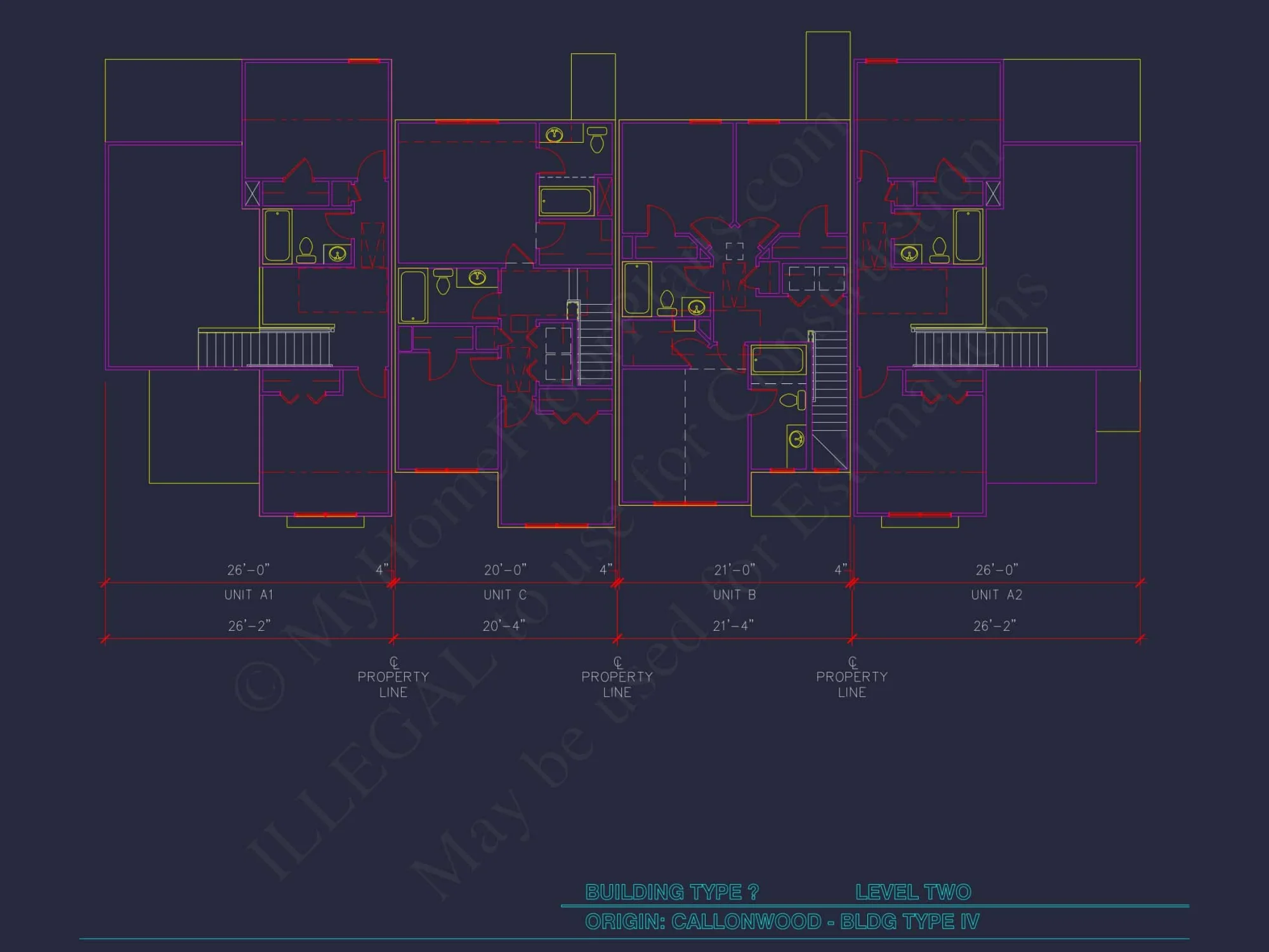 Charming 2-Story 6-Unit Townhome Plan with Craftsman Style & Efficient Layout