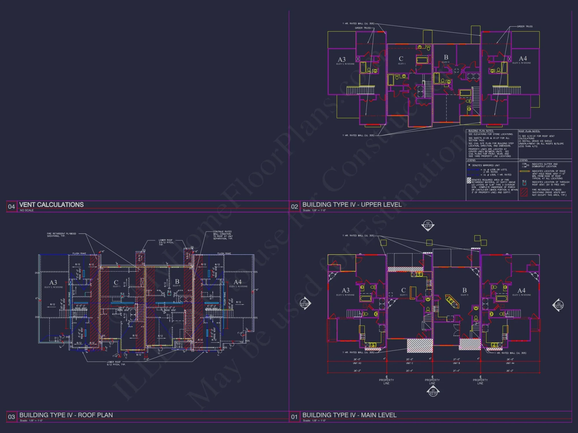 Charming 2-Story 6-Unit Townhome Plan with Craftsman Style & Efficient Layout