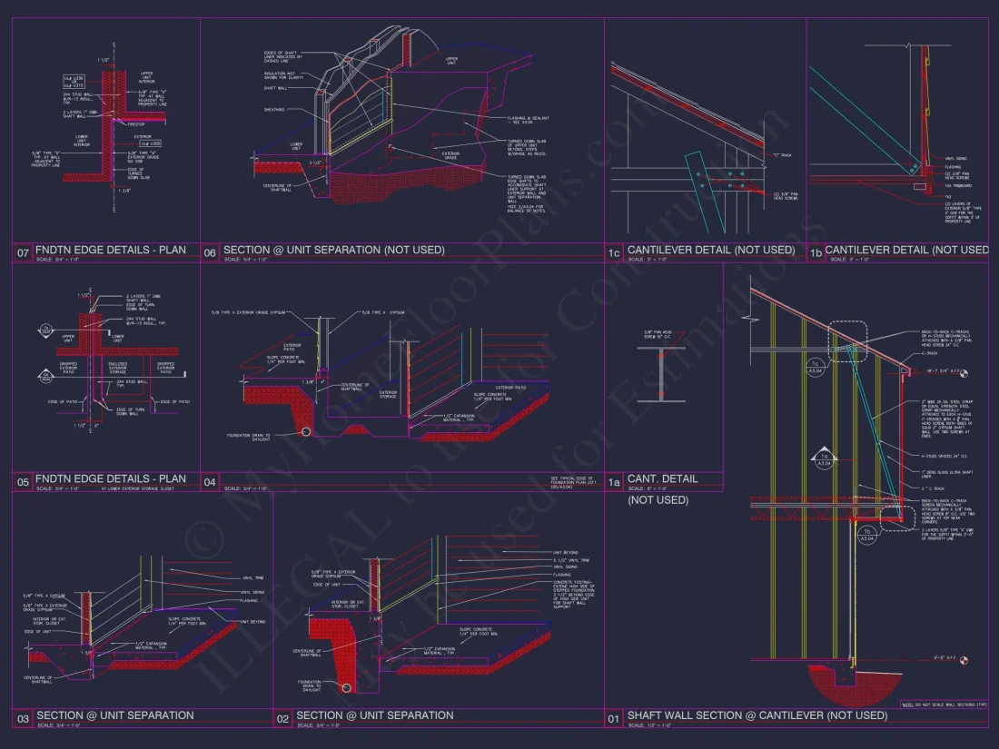 Charming 2-Story 6-Unit Townhome Plan with Craftsman Style & Efficient Layout