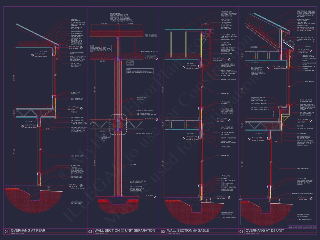 Charming 2-Story 6-Unit Townhome Plan with Craftsman Style & Efficient Layout