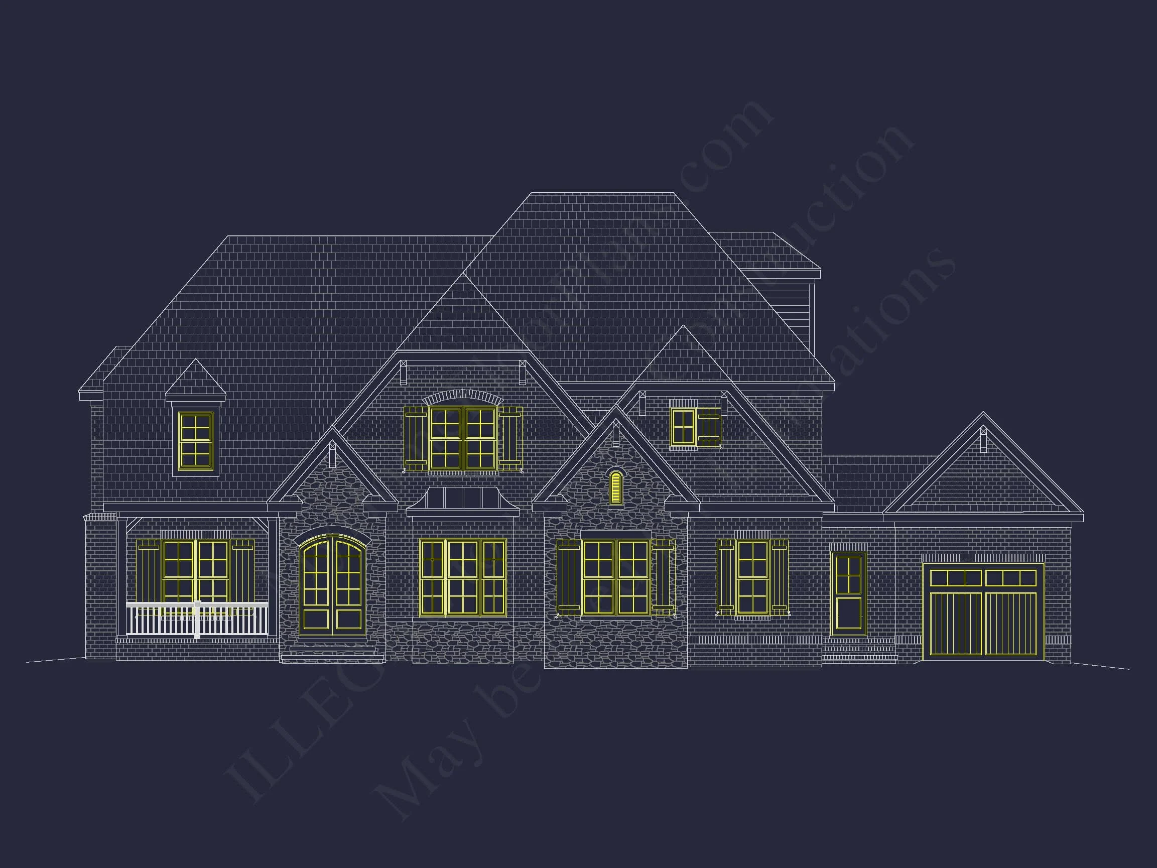 11-1797 HOUSE PLAN - Luxury House Floor Plan with 5 Bedrooms and CAD Designs 2 Luxury 2-Story House Plan with 5 Bedrooms, Vaulted Ceilings & CAD Blueprints