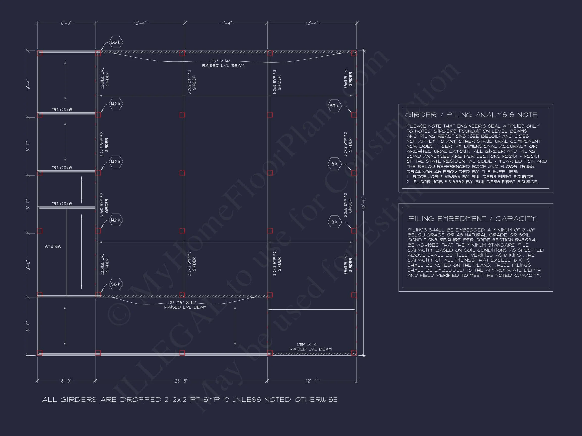 9-1643 HOUSE PLAN - Beach House Plan: 1320 Sq. Ft. CAD Floor Plan Blueprint 6 Beach Home Plan: 1,320 Sq. Ft. Coastal Design with CAD Floor Plan