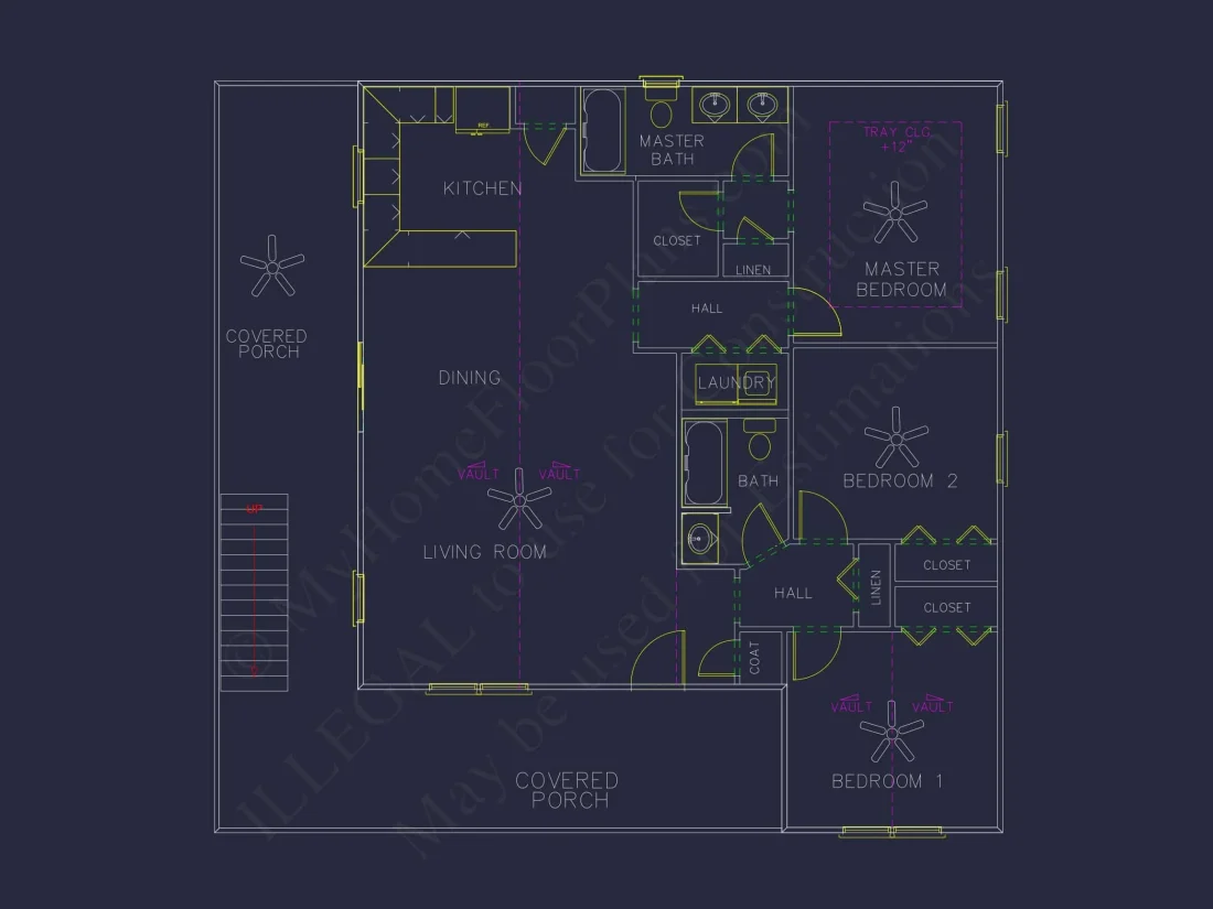 Beach Home Plan: 1,320 Sq. Ft. Coastal Design with CAD Floor Plan