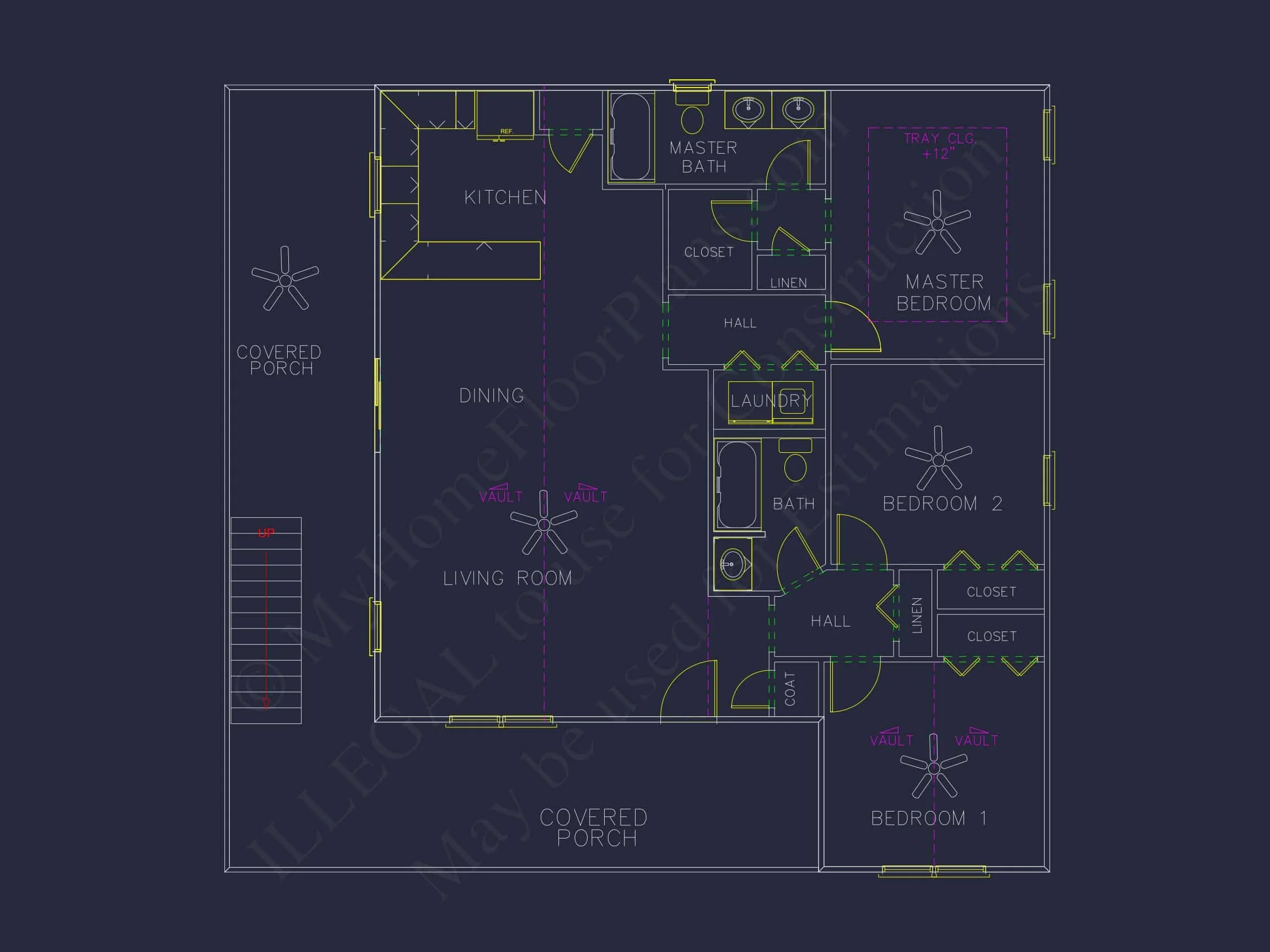 9-1643 HOUSE PLAN - Beach House Plan: 1320 Sq. Ft. CAD Floor Plan Blueprint 3 Beach Home Plan: 1,320 Sq. Ft. Coastal Design with CAD Floor Plan