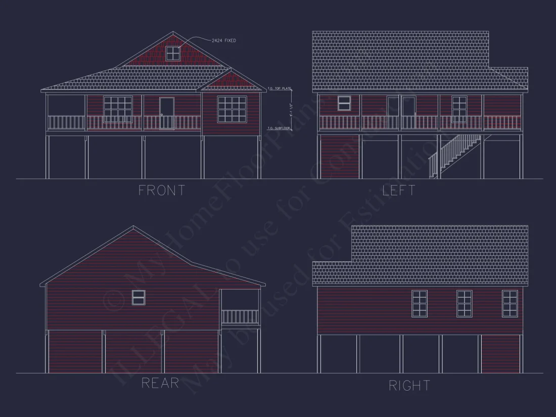 Beach Home Plan: 1,320 Sq. Ft. Coastal Design with CAD Floor Plan