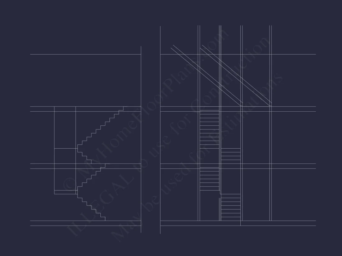 Charming 3-Story House Plan with Detailed CAD Blueprint