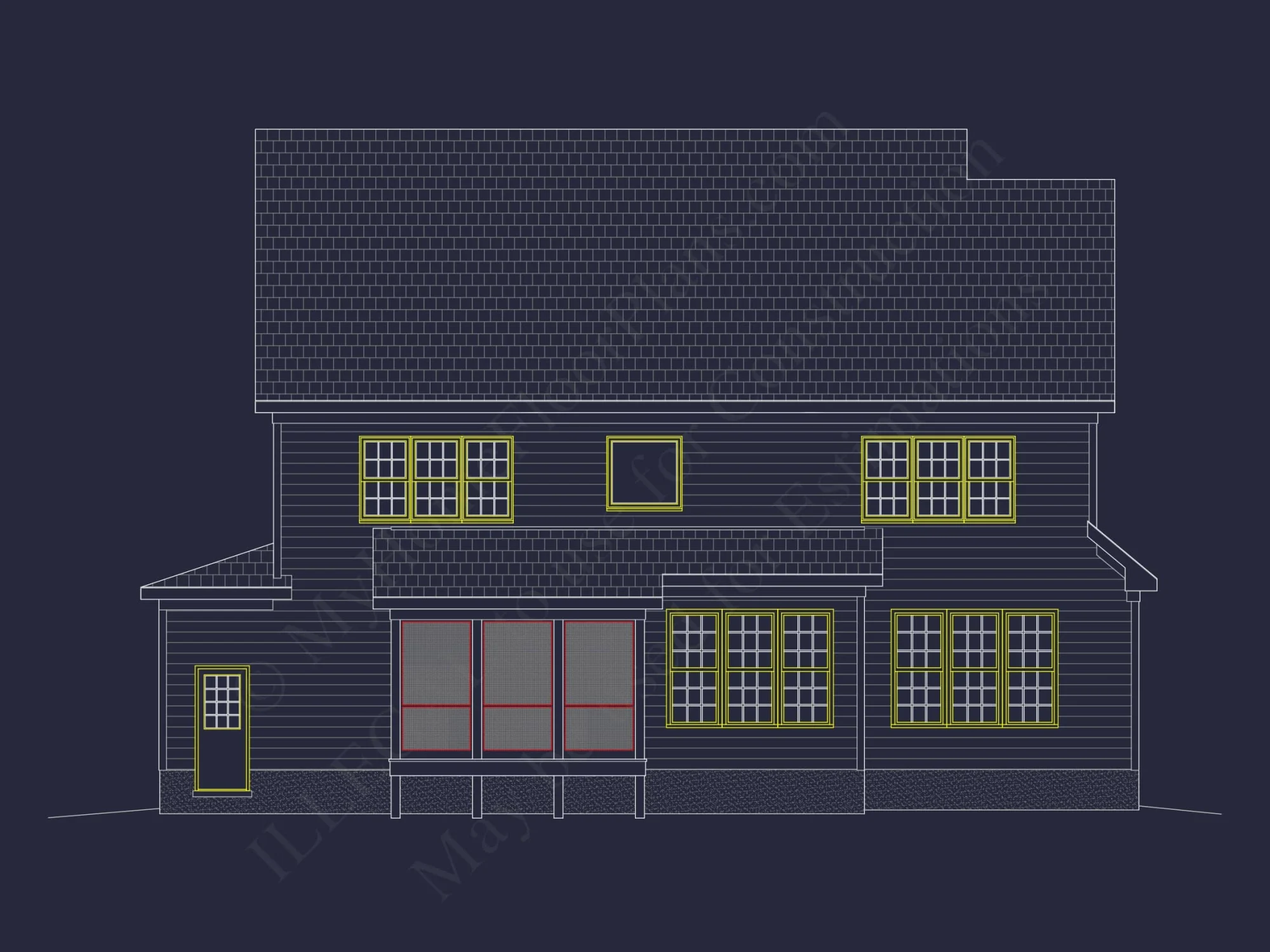 Charming 3-Story House Plan with Detailed CAD Blueprint