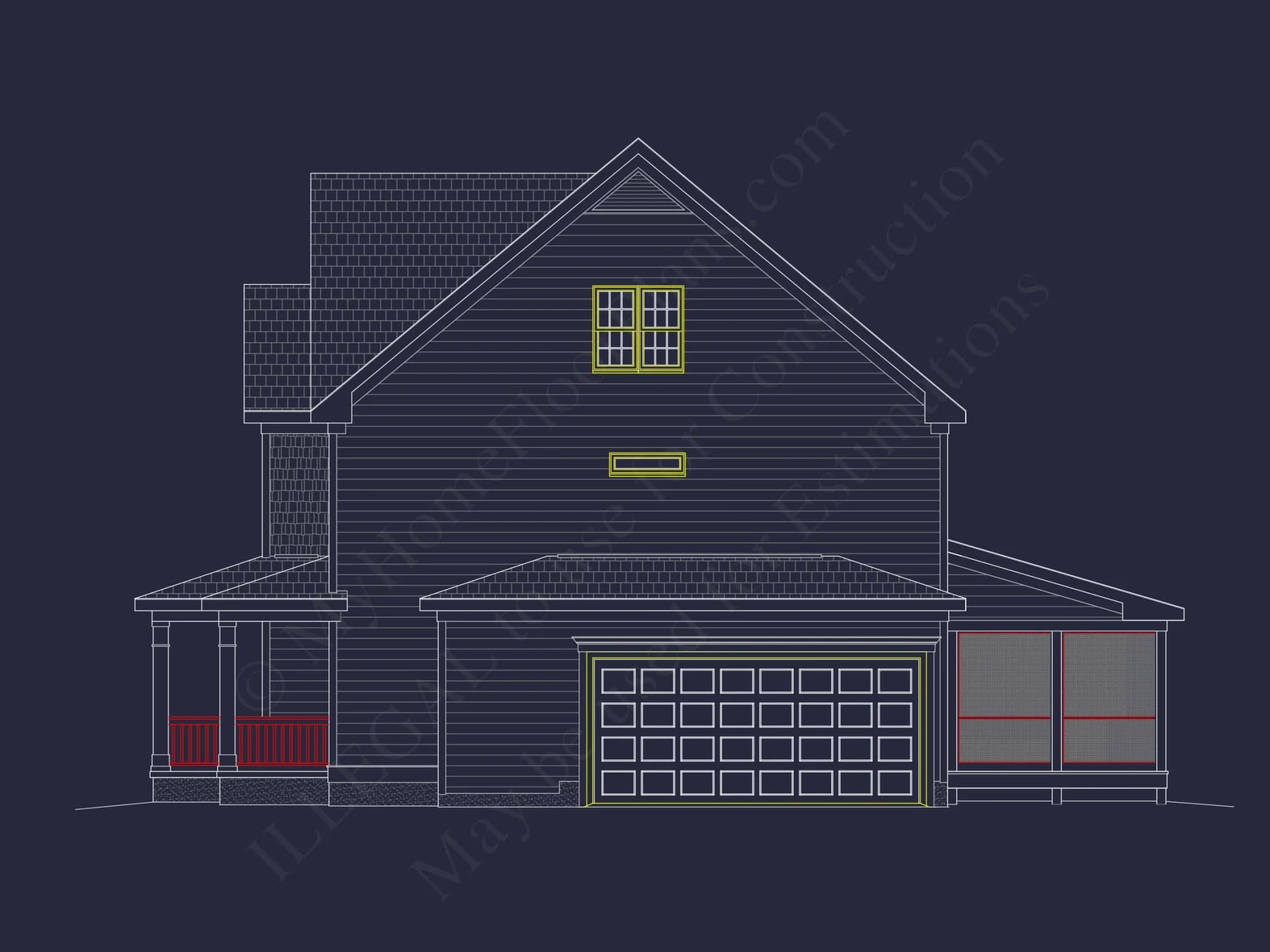 Charming 3-Story House Plan with Detailed CAD Blueprint
