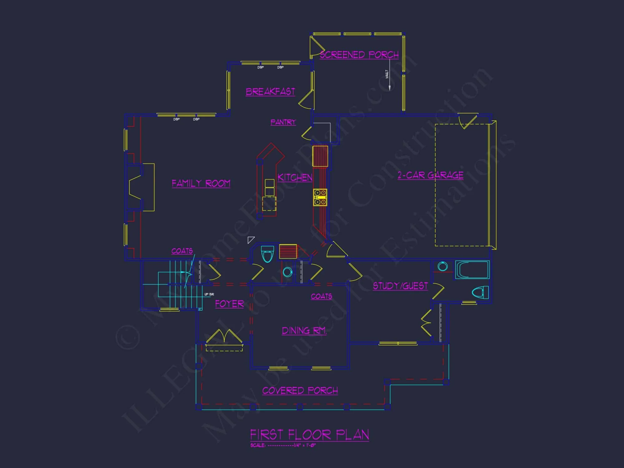 Charming 3-Story House Plan with Detailed CAD Blueprint