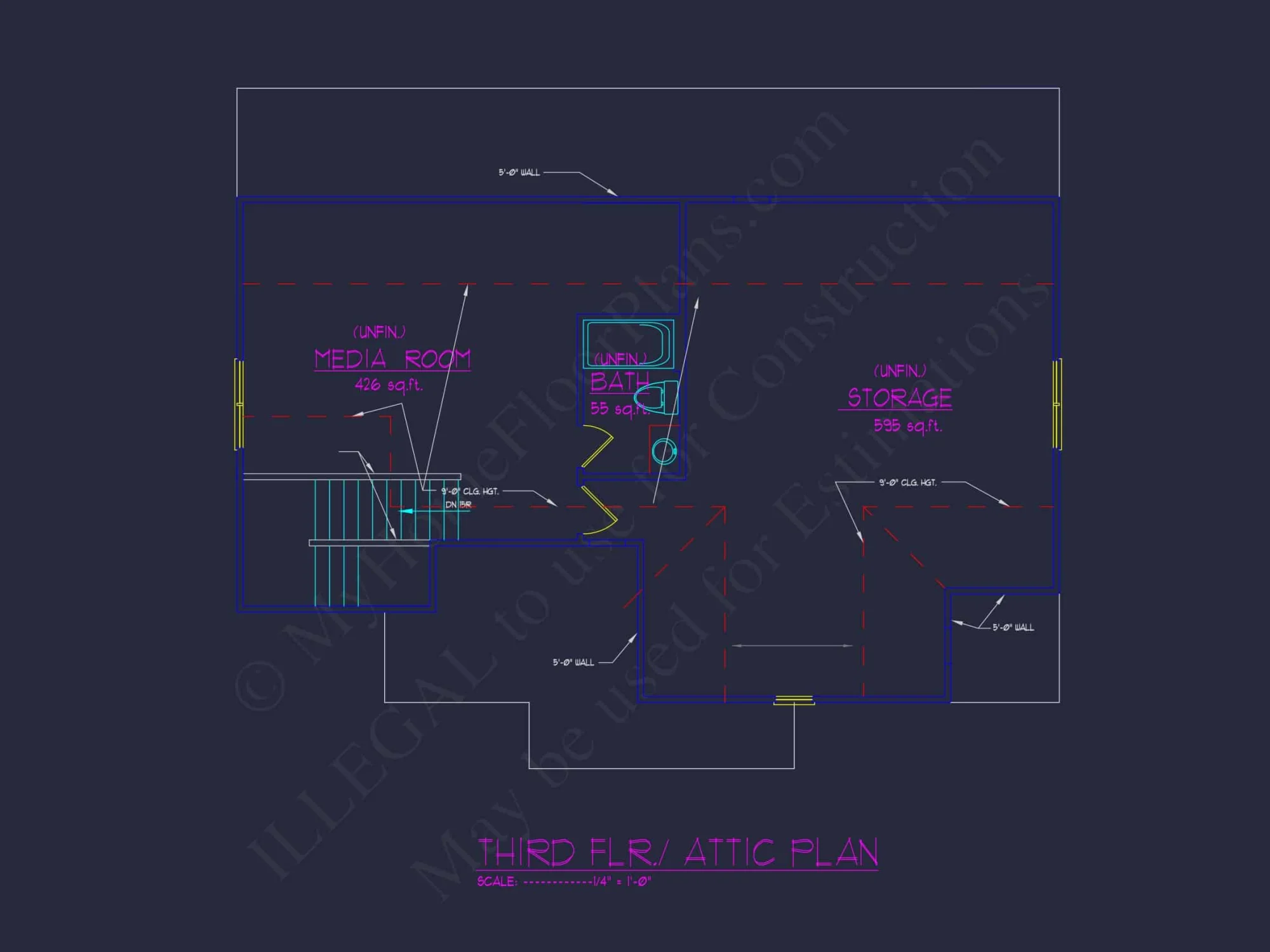 Charming 3-Story House Plan with Detailed CAD Blueprint