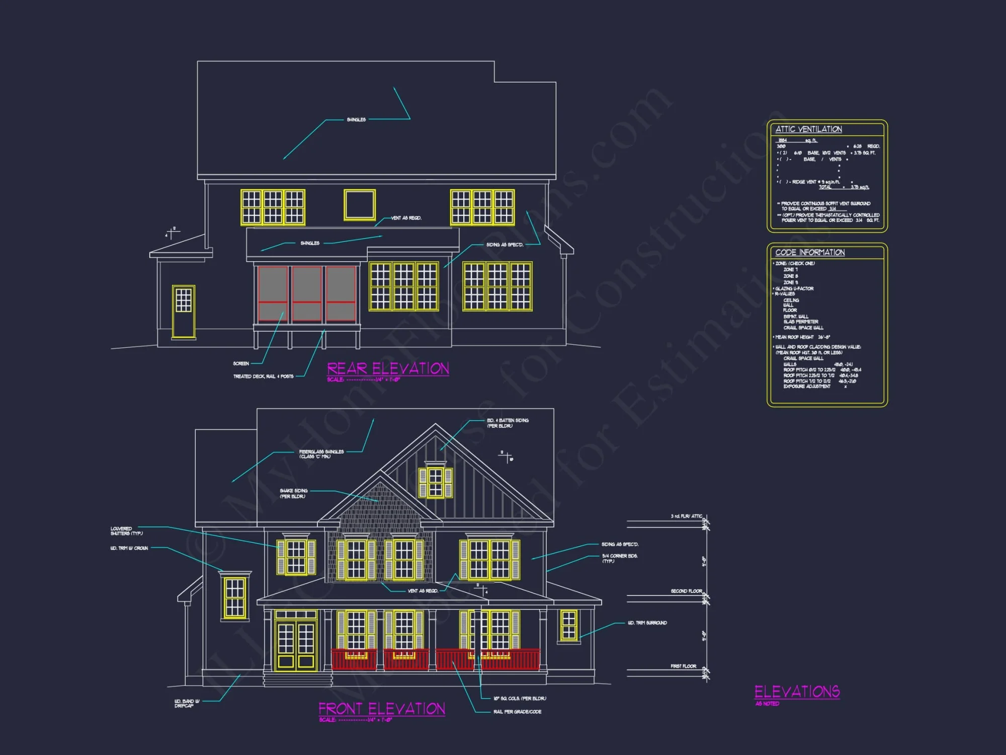 Charming 3-Story House Plan with Detailed CAD Blueprint
