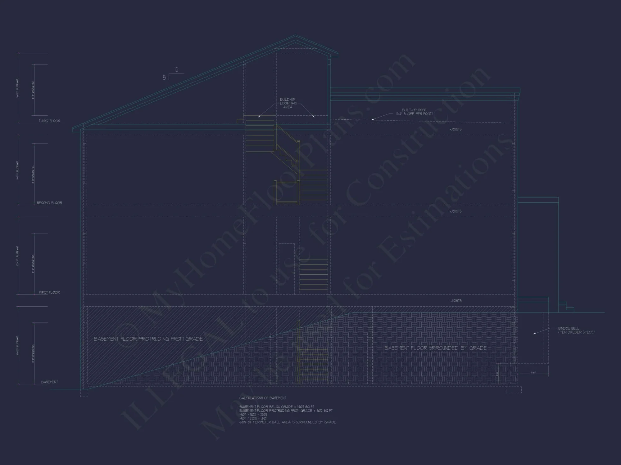 Elegant Multi-Level Home Plans: Floor Blueprints and CAD Designs