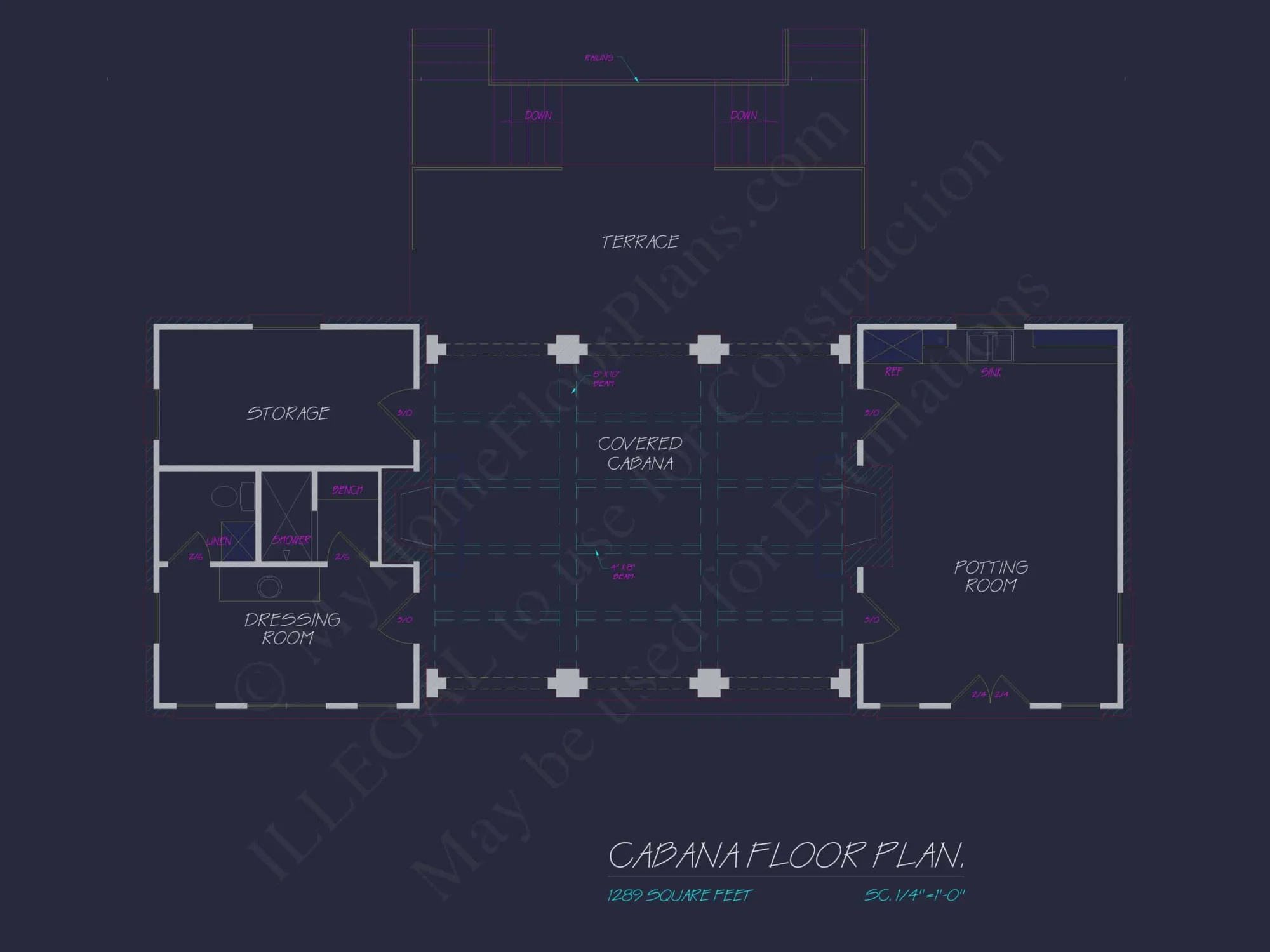 Luxury Pool House Plan with Covered Terrace & Open Layout