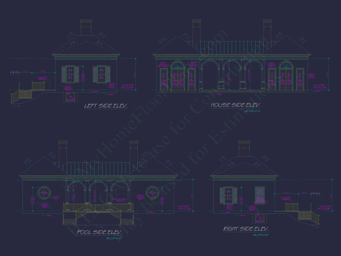 Luxury Pool House Plan with Covered Terrace & Open Layout