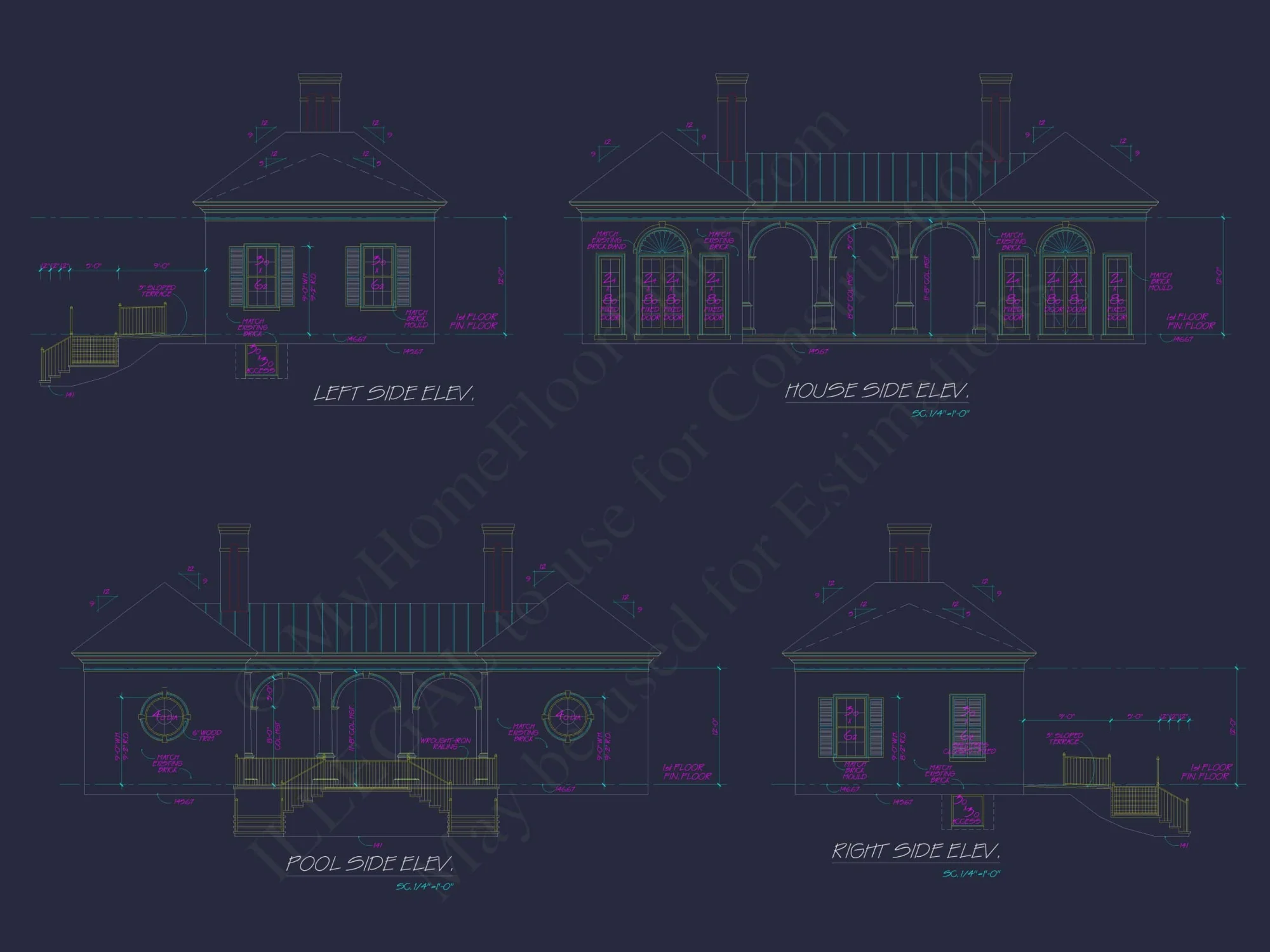 Luxury Pool House Plan with Covered Terrace & Open Layout