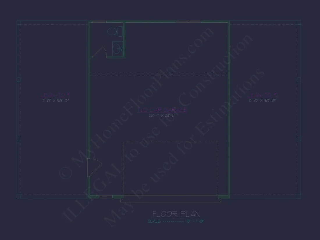 Modern Garage & Workshop Home Plan with Functional Layout and CAD Files