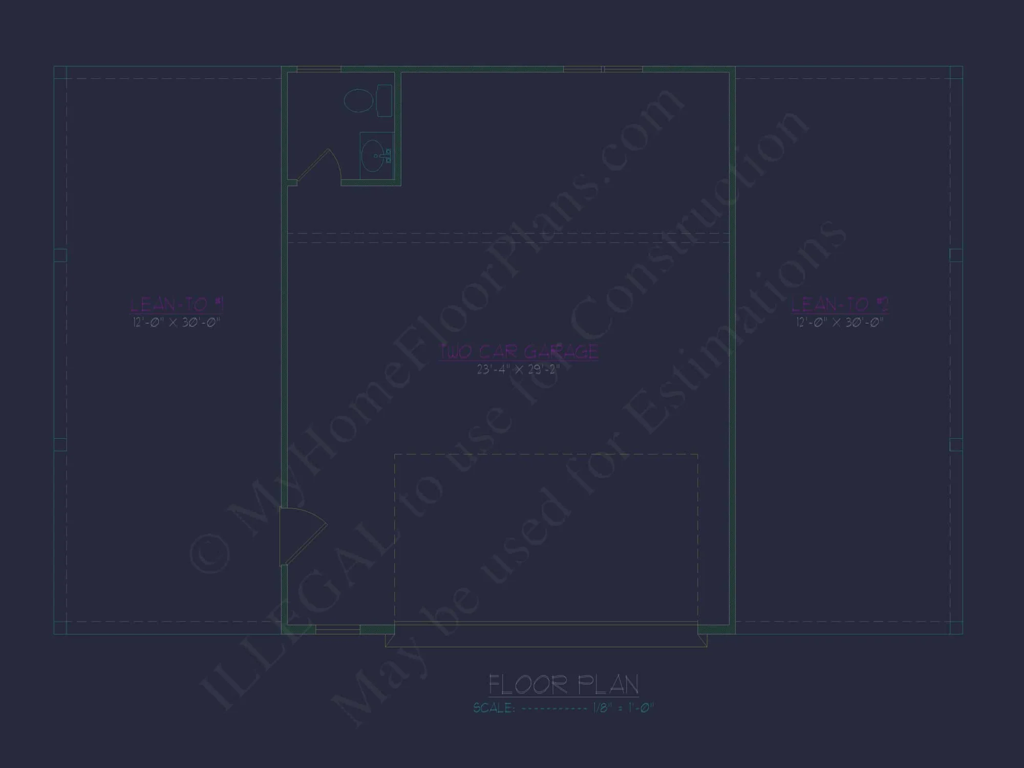 Modern Garage & Workshop Home Plan with Functional Layout and CAD Files