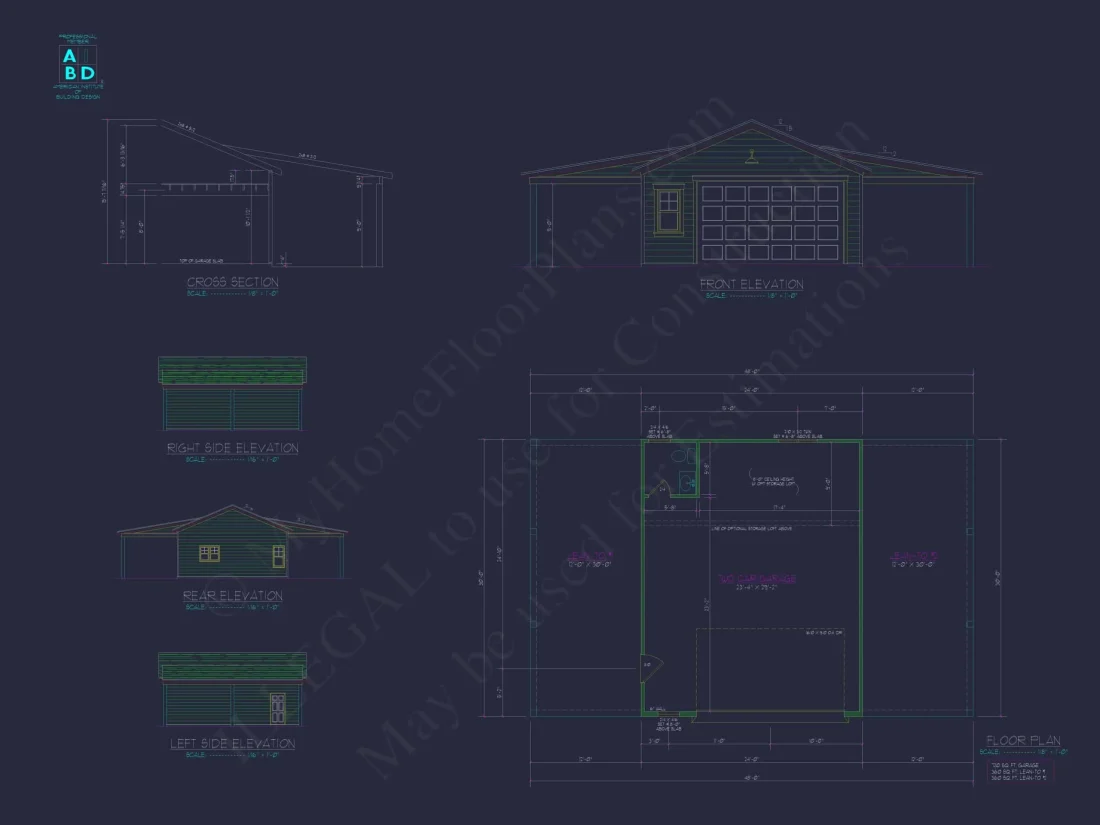 Modern Garage & Workshop Home Plan with Functional Layout and CAD Files