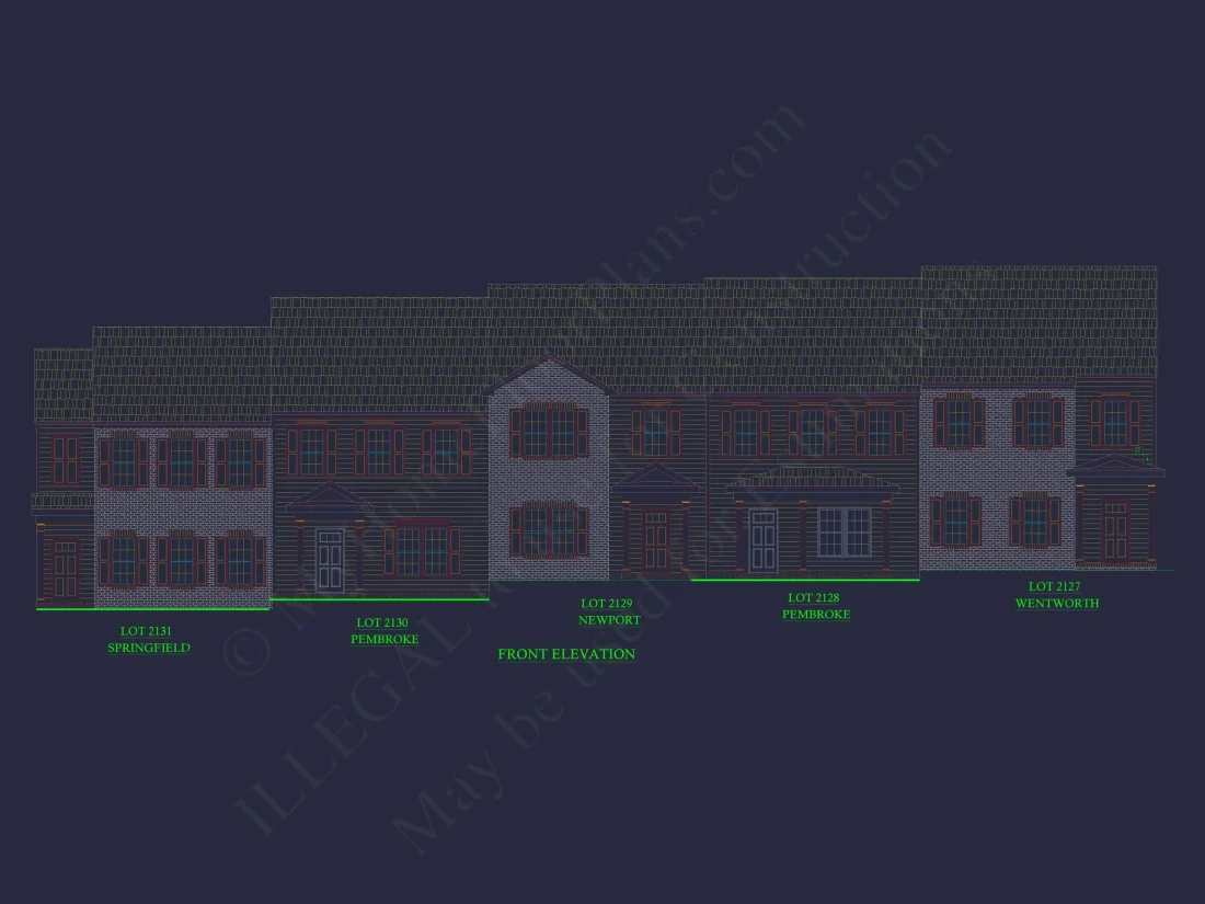 Modern Colonial Revival House Plan with 2 Floors and Open Design
