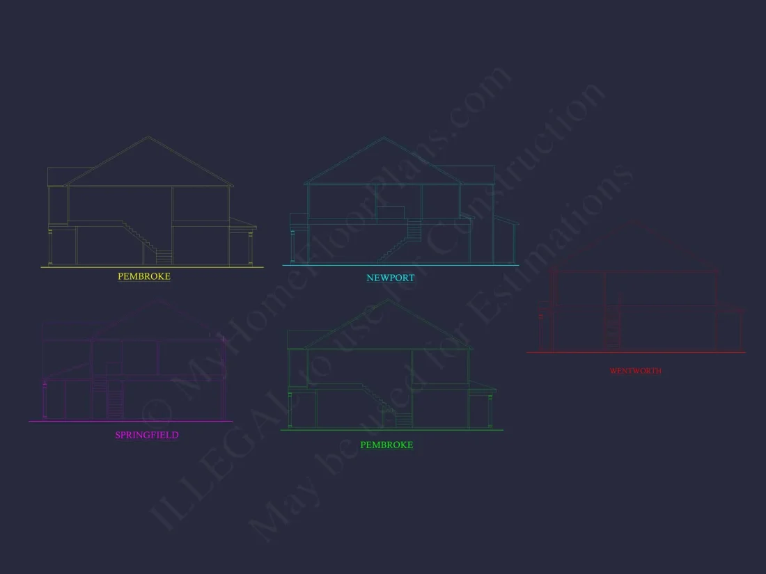 Modern Colonial Revival House Plan with 2 Floors and Open Design