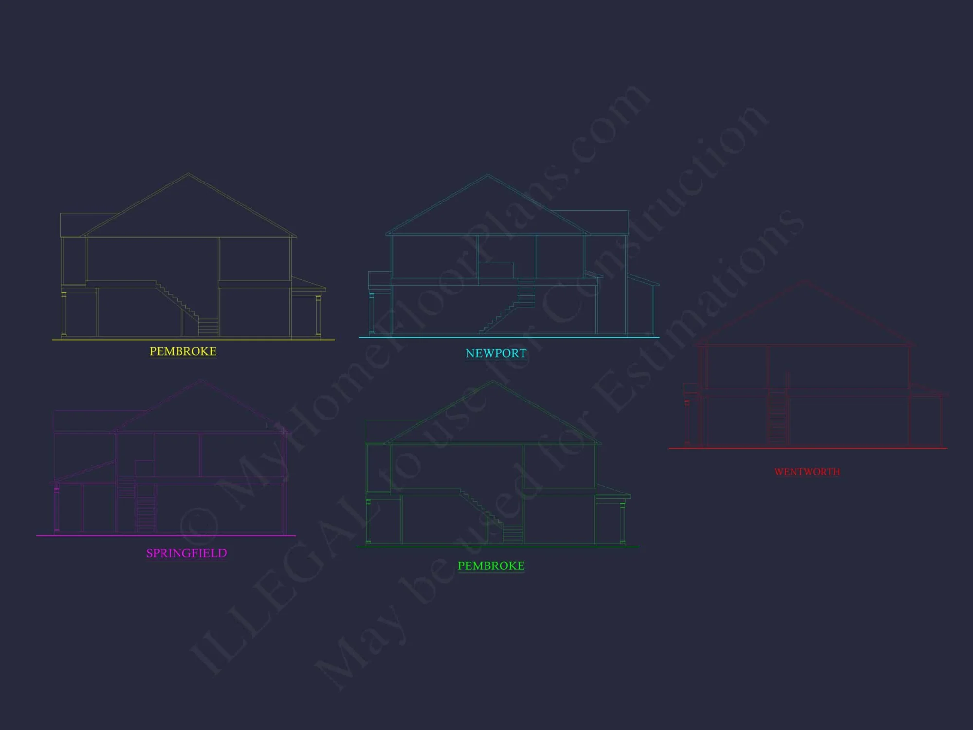 Modern Colonial Revival House Plan with 2 Floors and Open Design