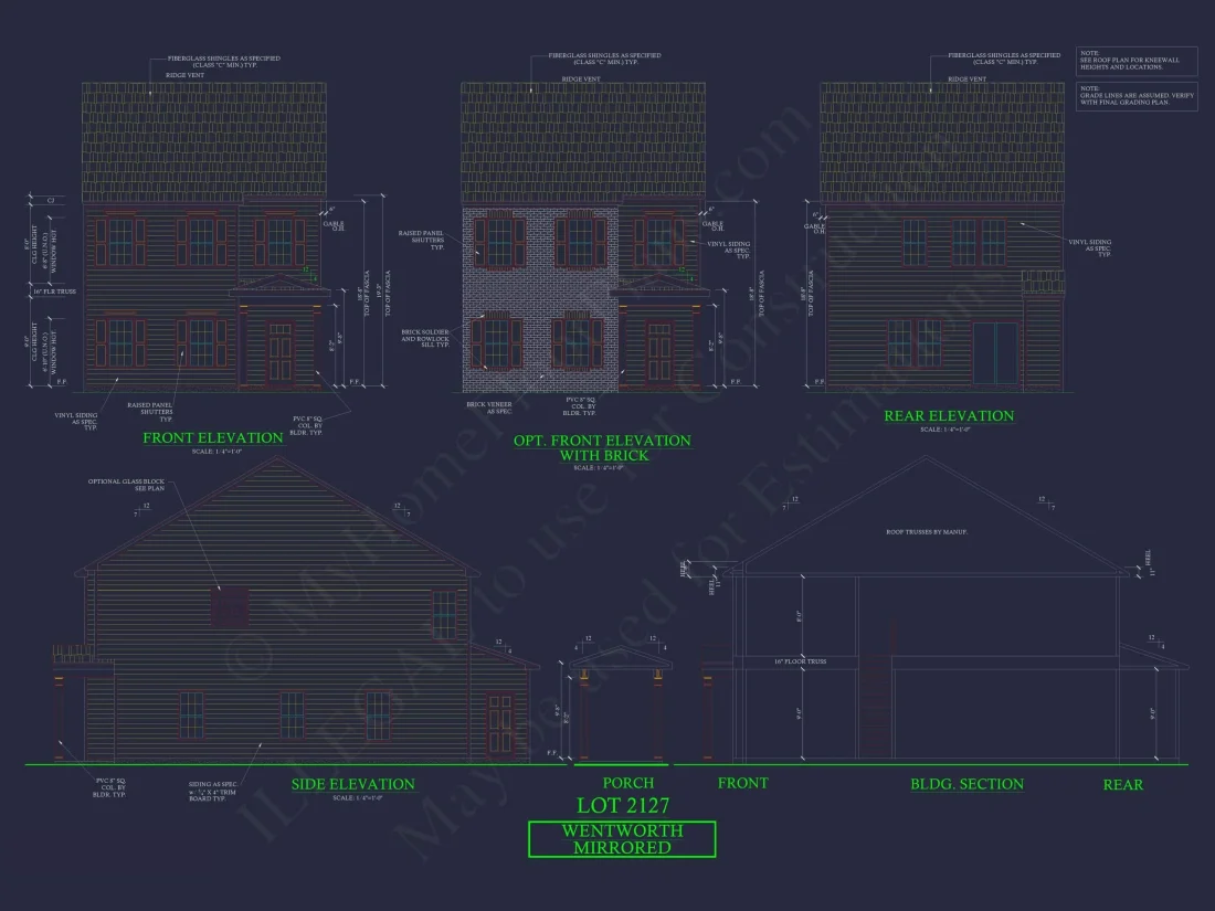Modern Colonial Revival House Plan with 2 Floors and Open Design