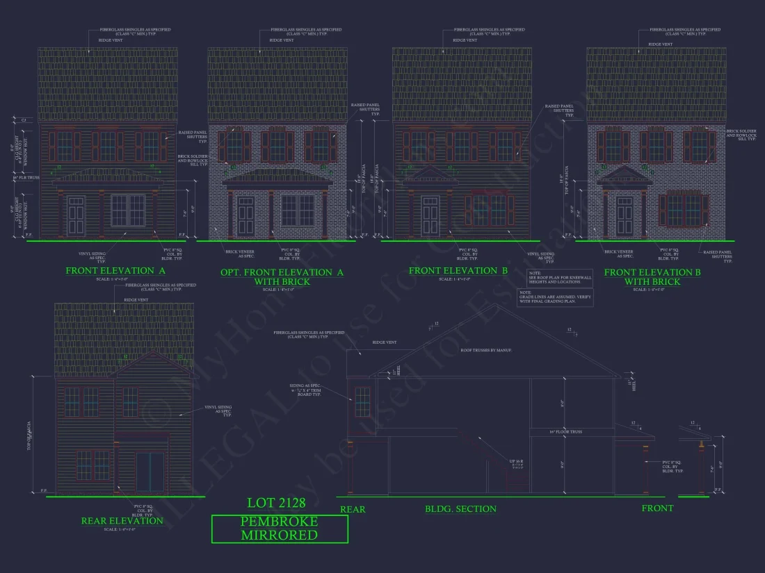 Modern Colonial Revival House Plan with 2 Floors and Open Design